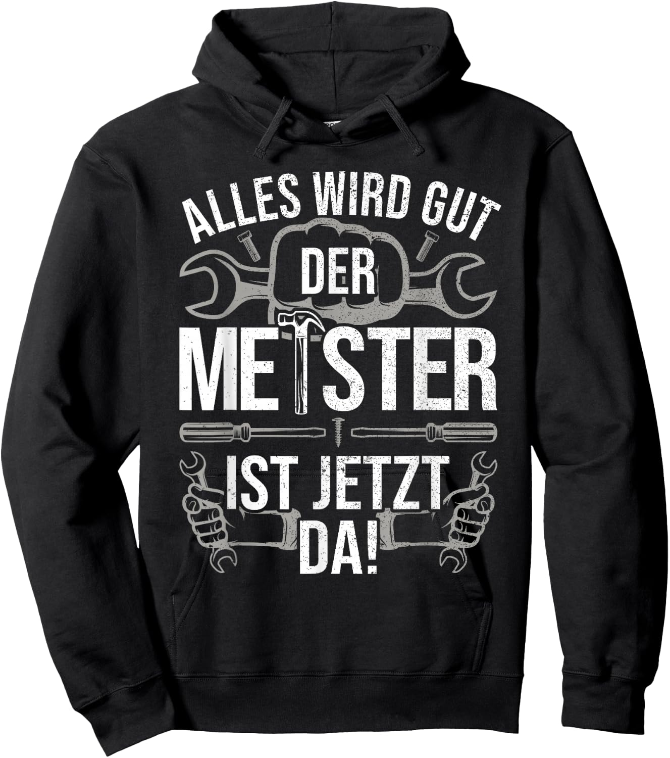 Meisterprüfung bestanden Dachdecker Geschenk Kfz Mechaniker & Kfz-Mechatroniker, Meisterbrief Meister , Schwarz, Klein, , Halbarm, Klassisch, EU 38/40 Hoodie - Hoodie | Black