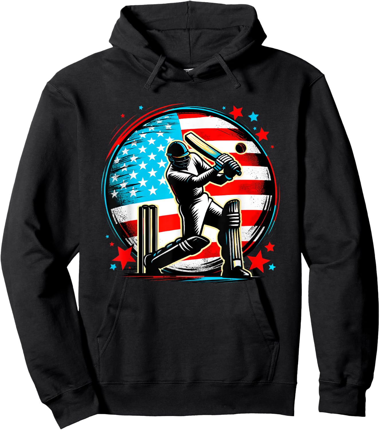 USA Cricket Jersey USA Cricket Team Lover Supporter America Hoodie - Hoodie | Black
