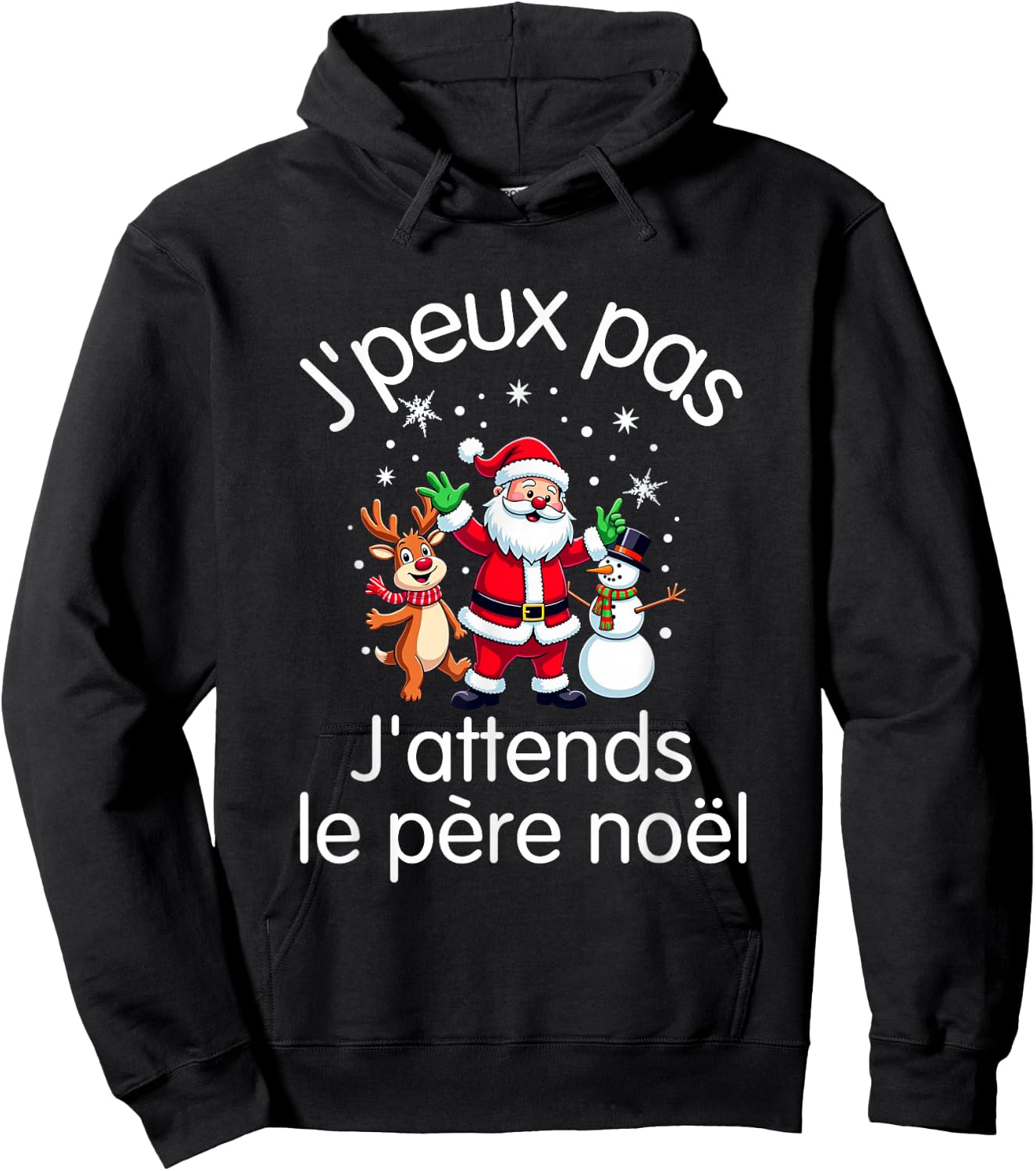 J'peux pas J'attends Le Père Noël sweater , Black, S Hoodie - Hoodie | Black