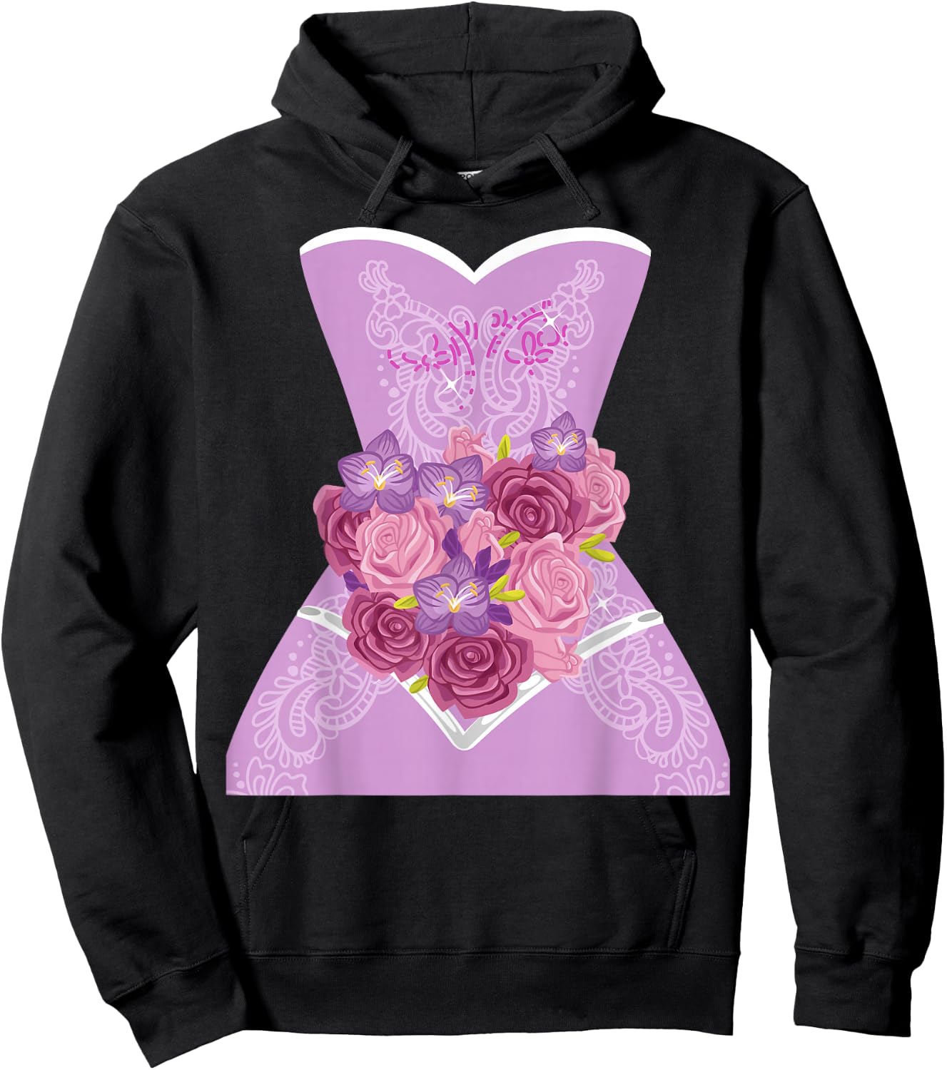 Simple Wedding Dress Gift Bridal Showers gift Hoodie - Hoodie | Black