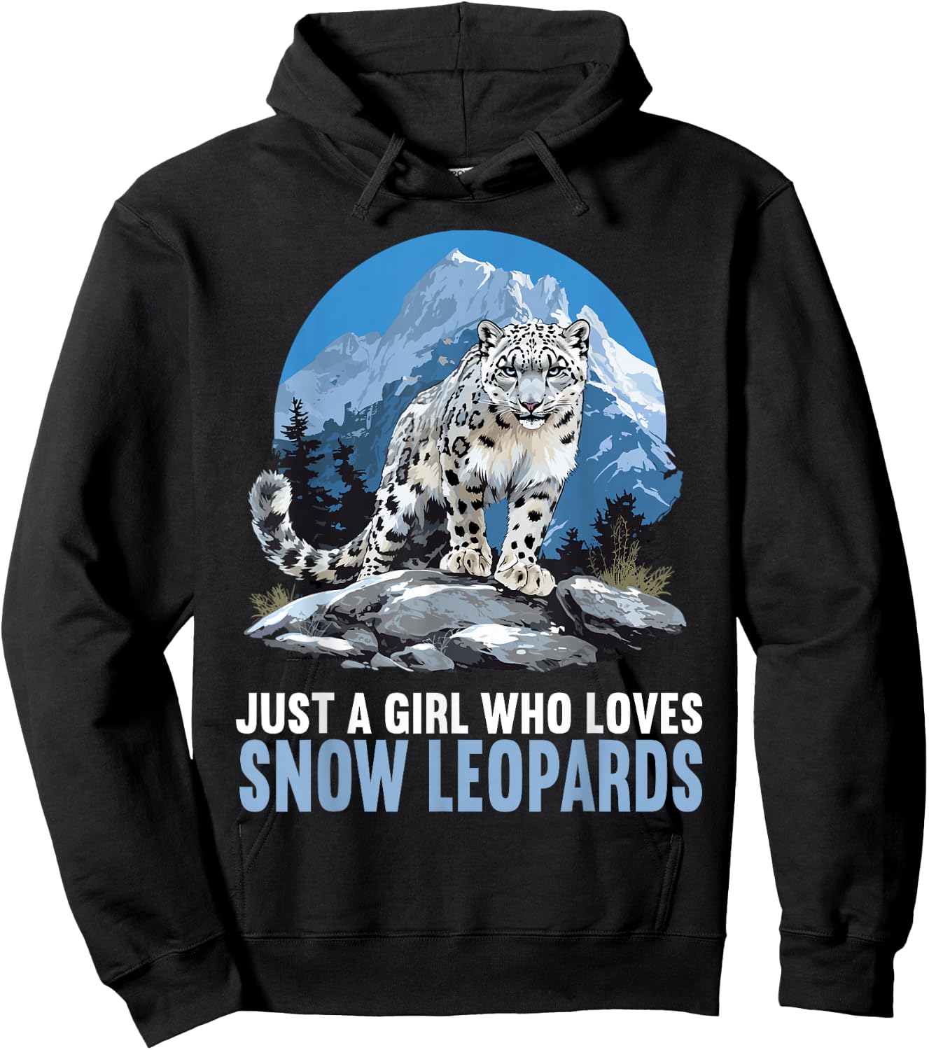 Just a Girl who loves Snow Leopards Lovers Snow Leopard Hoodie - Hoodie | Black