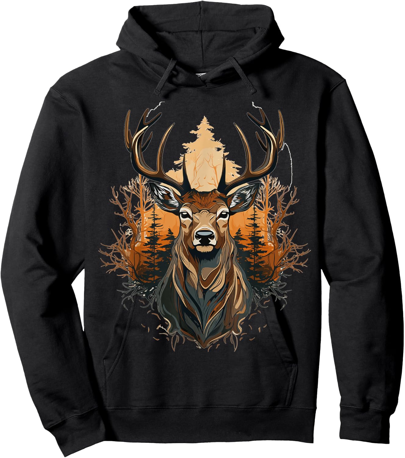 Deer, Wild Suede, Hunter , Black, S Hoodie - Hoodie | Black