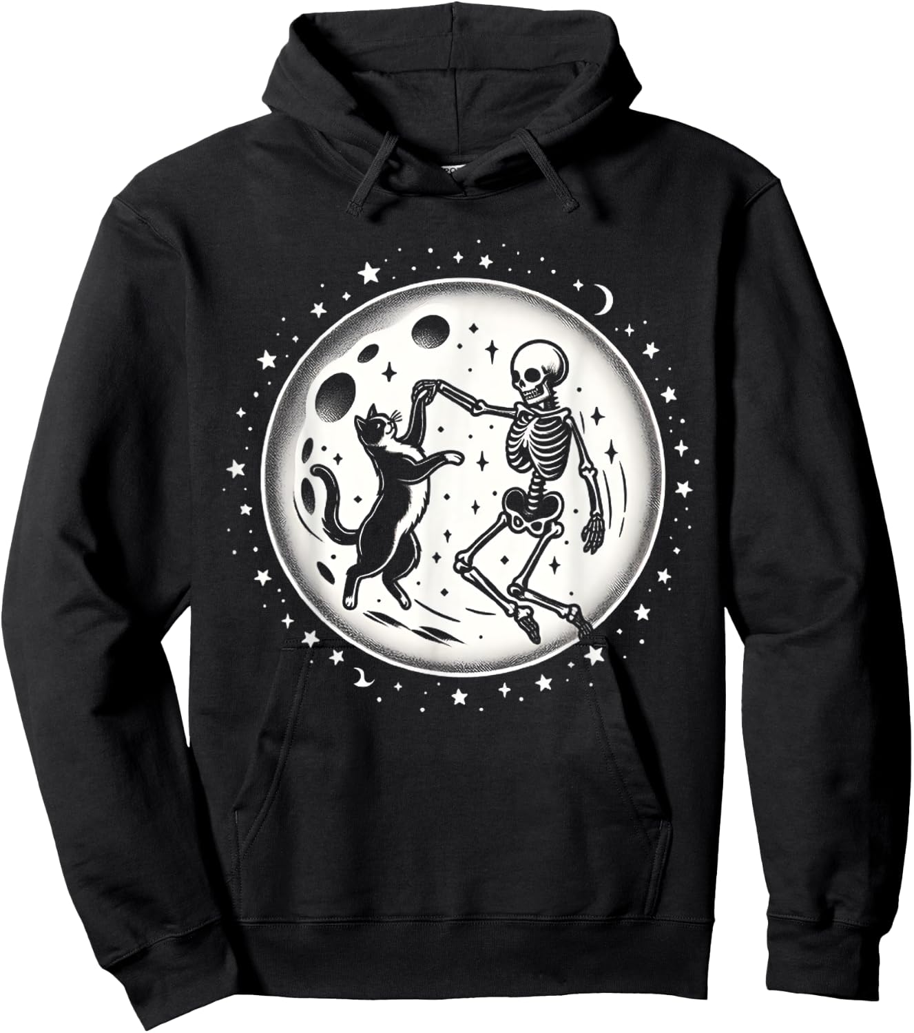 Cat Skeleton Cute Cat Halloween Costumes Cat Skull Women Kid Hoodie - Hoodie | Black