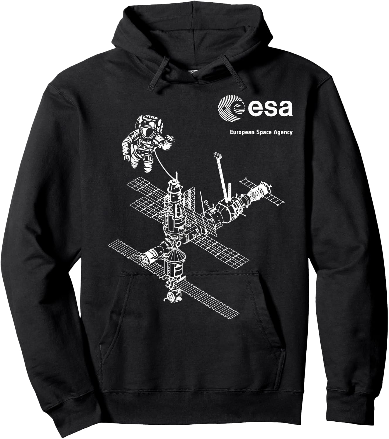 ESA ISS Internationale Raumstation Astronaut - ESA ISS - Erwachsene - Astronaut - Schwarz - S Hoodie - Hoodie | Black