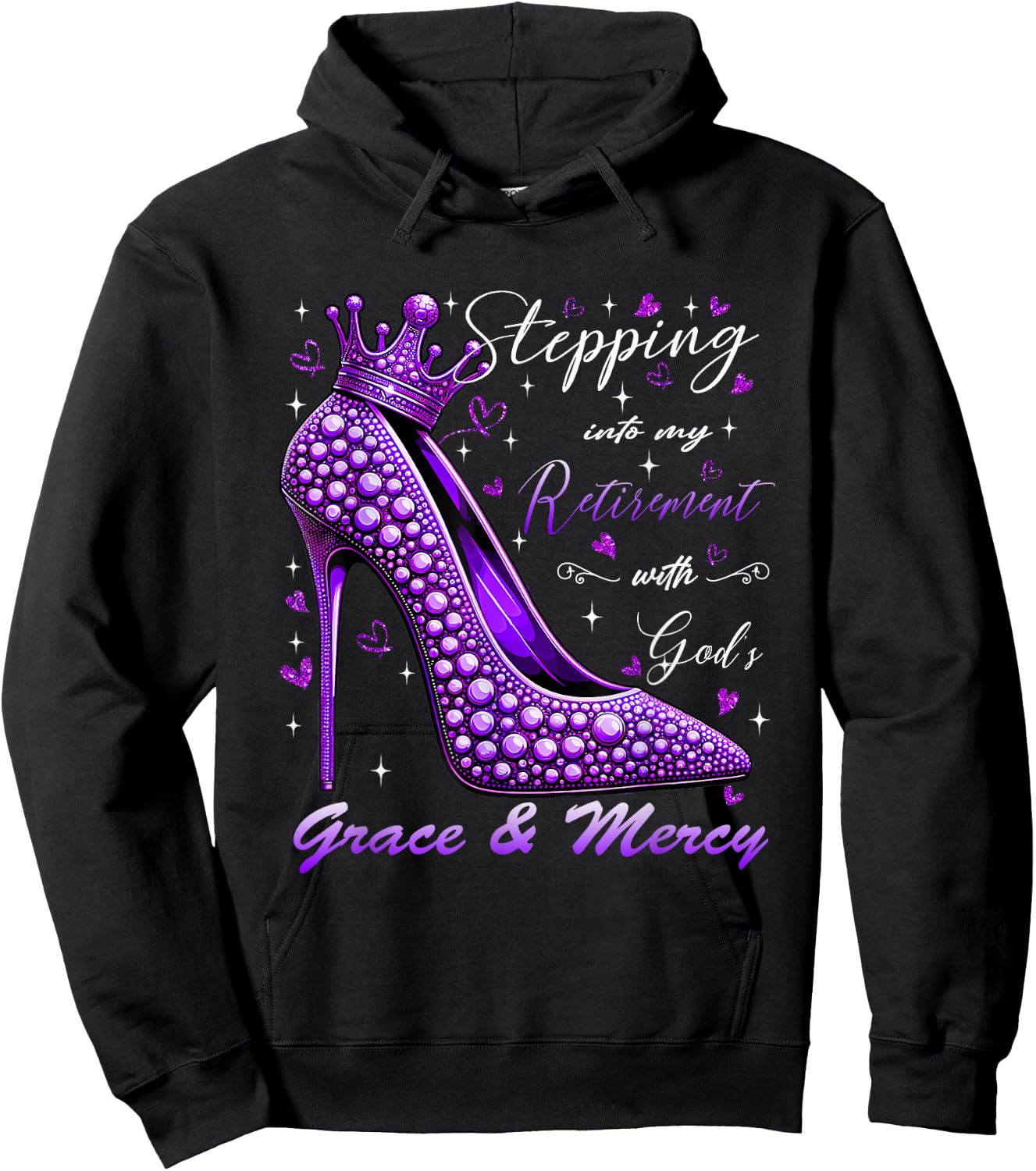 Stepping Into My Retirement With God's Grace And Mercy Hoodie - Hoodie | Black