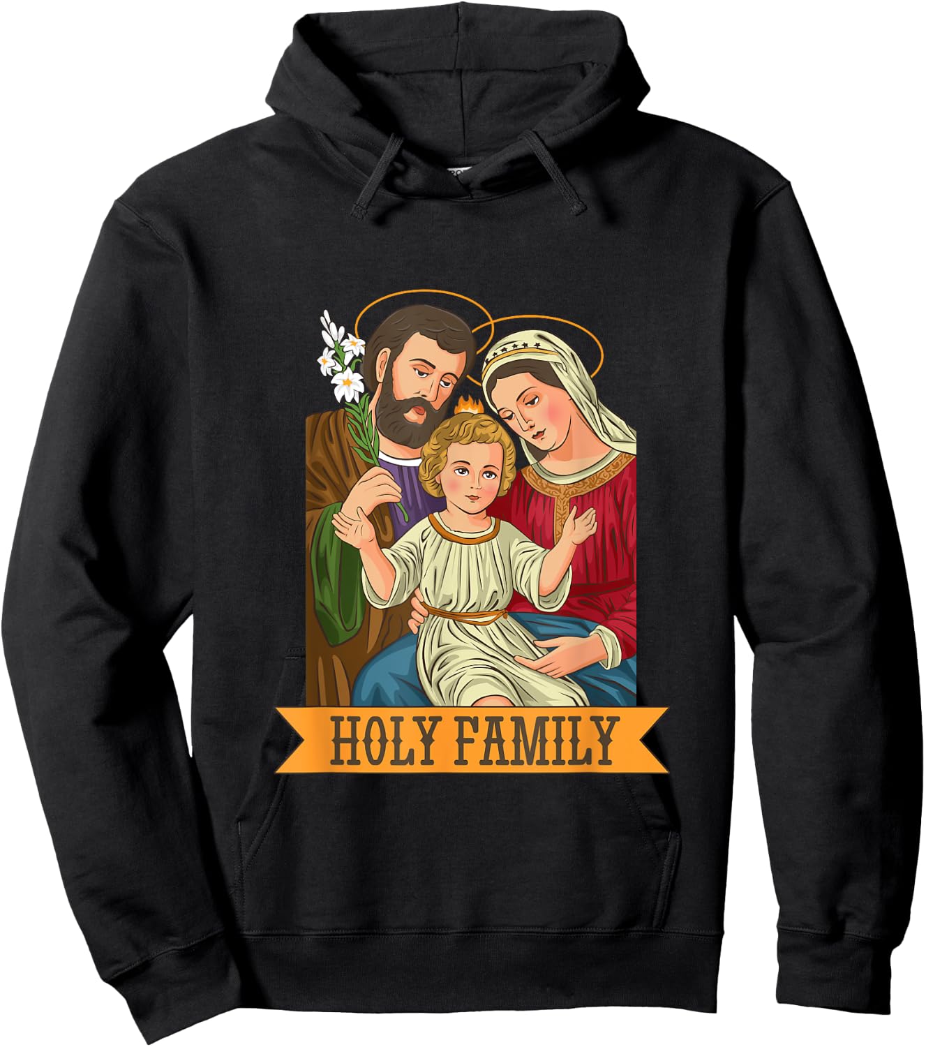 Jesus, Virgin Mary and St Joseph Hoodie - Hoodie | Black