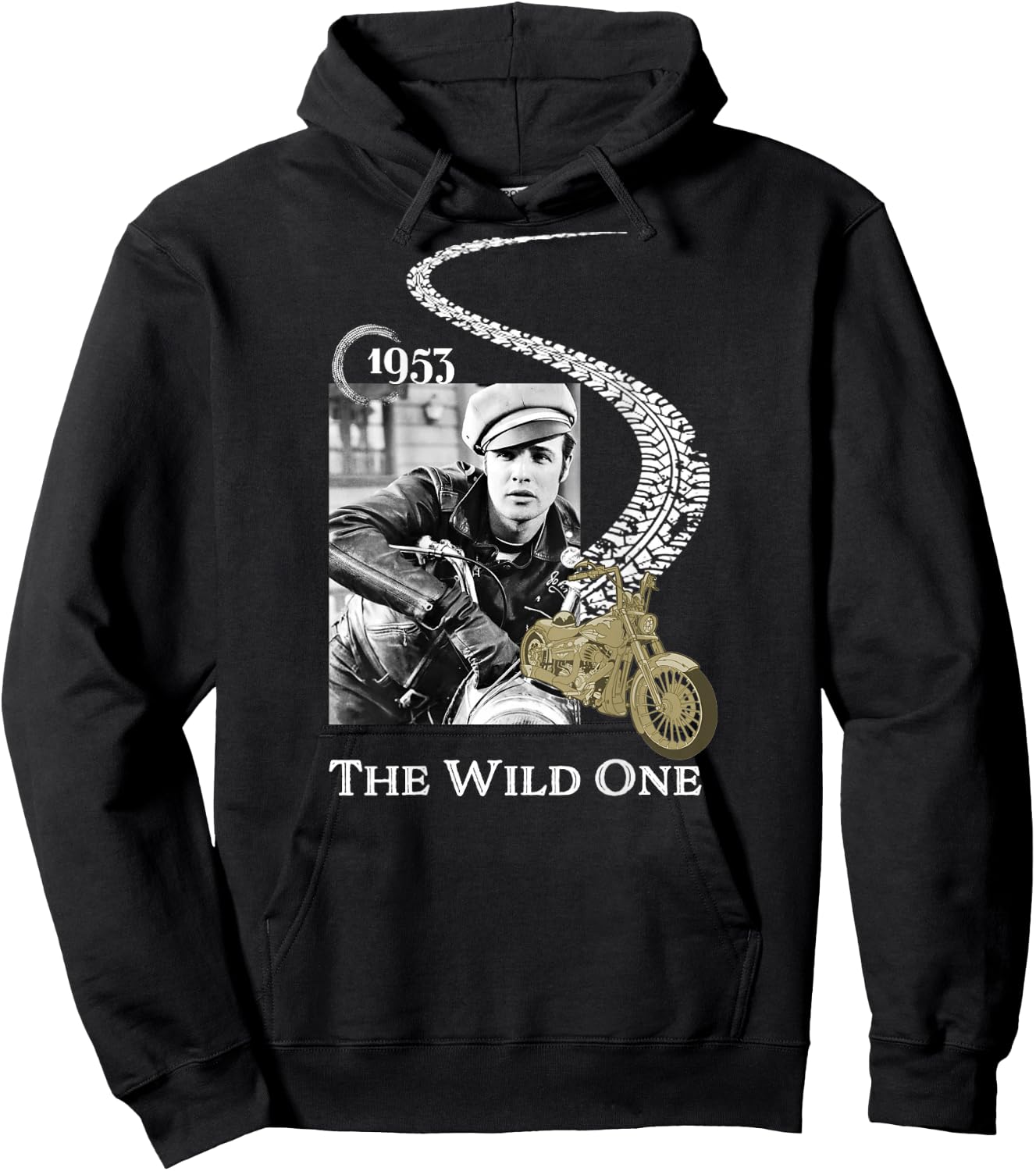 Marlon Brando_002_Back Printed Hoodie - Hoodie | Black