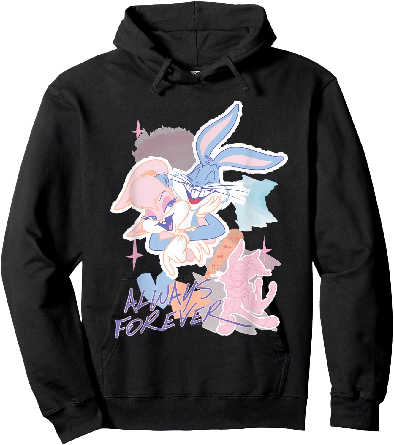 Looney Tunes Valentine's Day Lola Bugs Bunny Always Forever Hoodie - Hoodie | Black