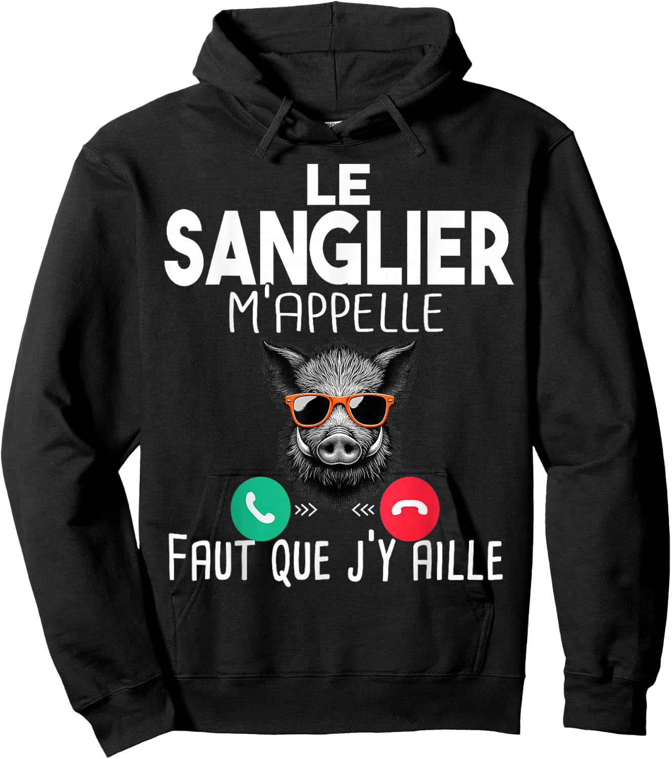 Boar Hunter Hunting Man Gift Humour Rifle Call Hoodie - Hoodie | Black