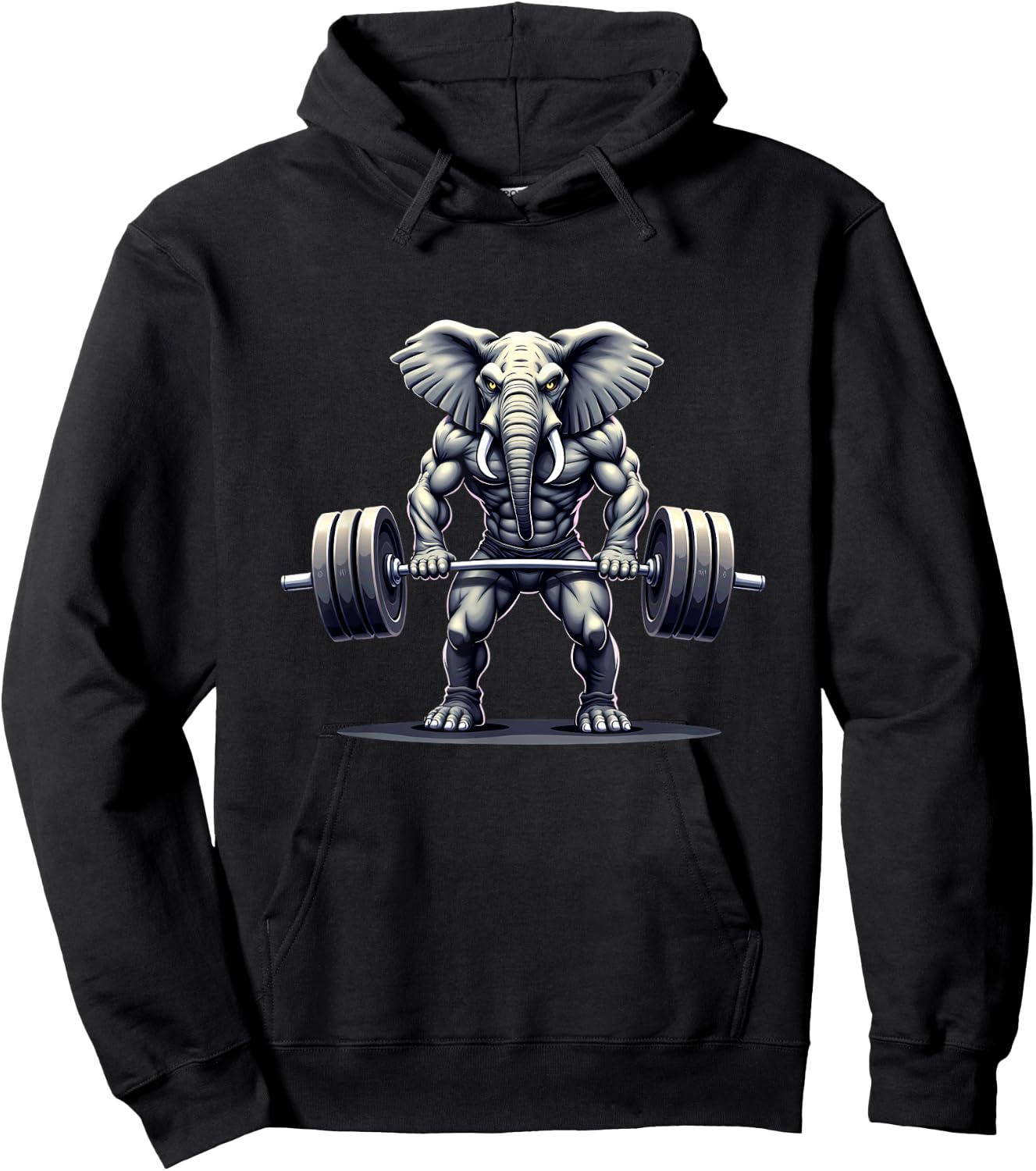 Workout Gym Elephant Deadlift Weightlifting Hoodie - Hoodie | Black