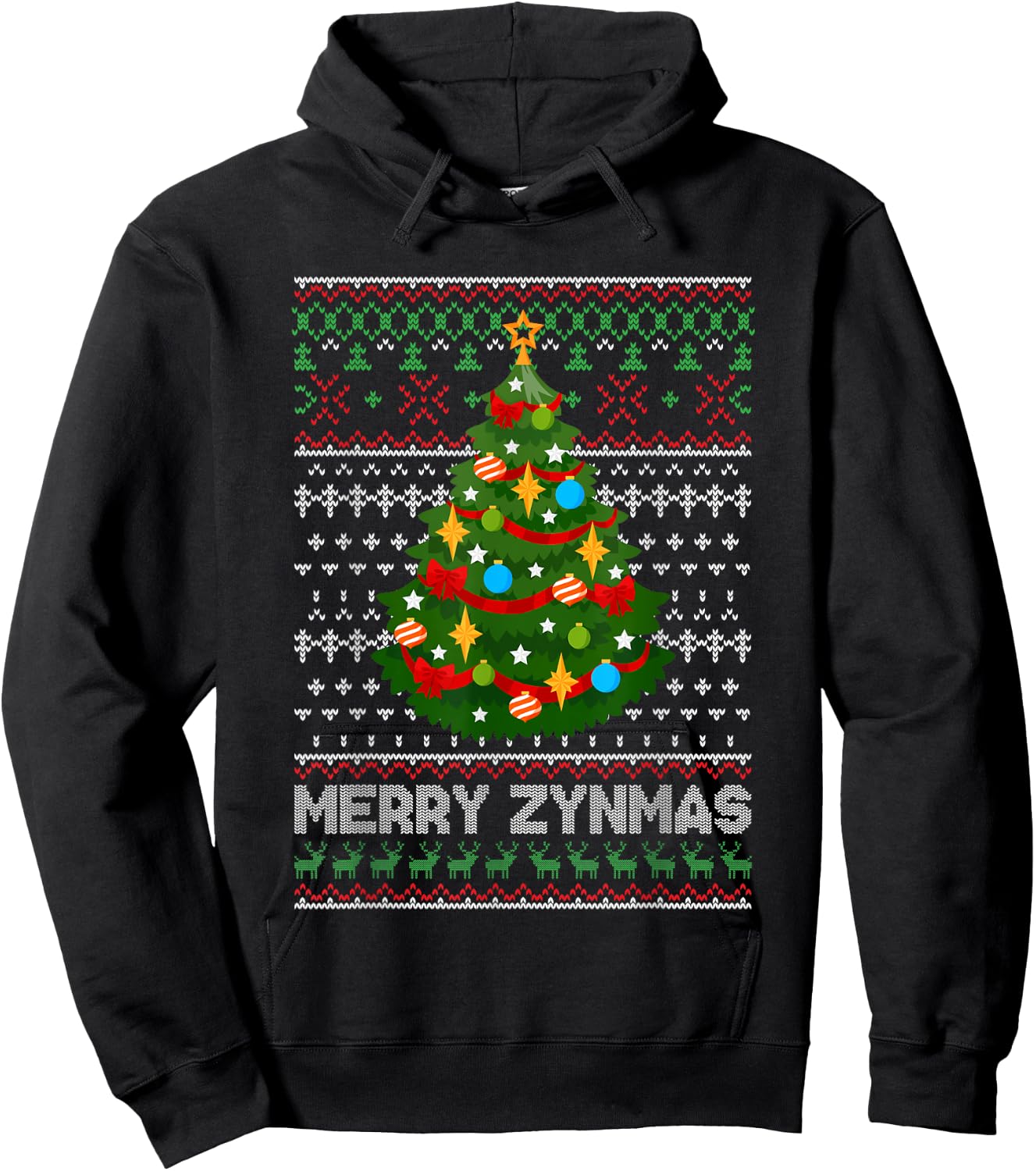 Merry Zynmas Christmas Tree Hoodie - Hoodie | Black