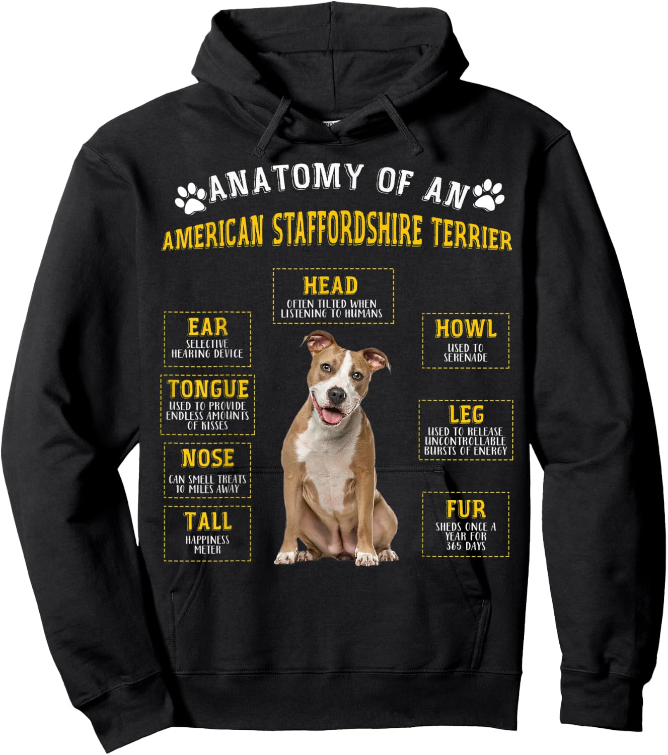 Lustige Anatomie AmStaff Geschenke für Frauen und Männer Hoodie - Hoodie | Black