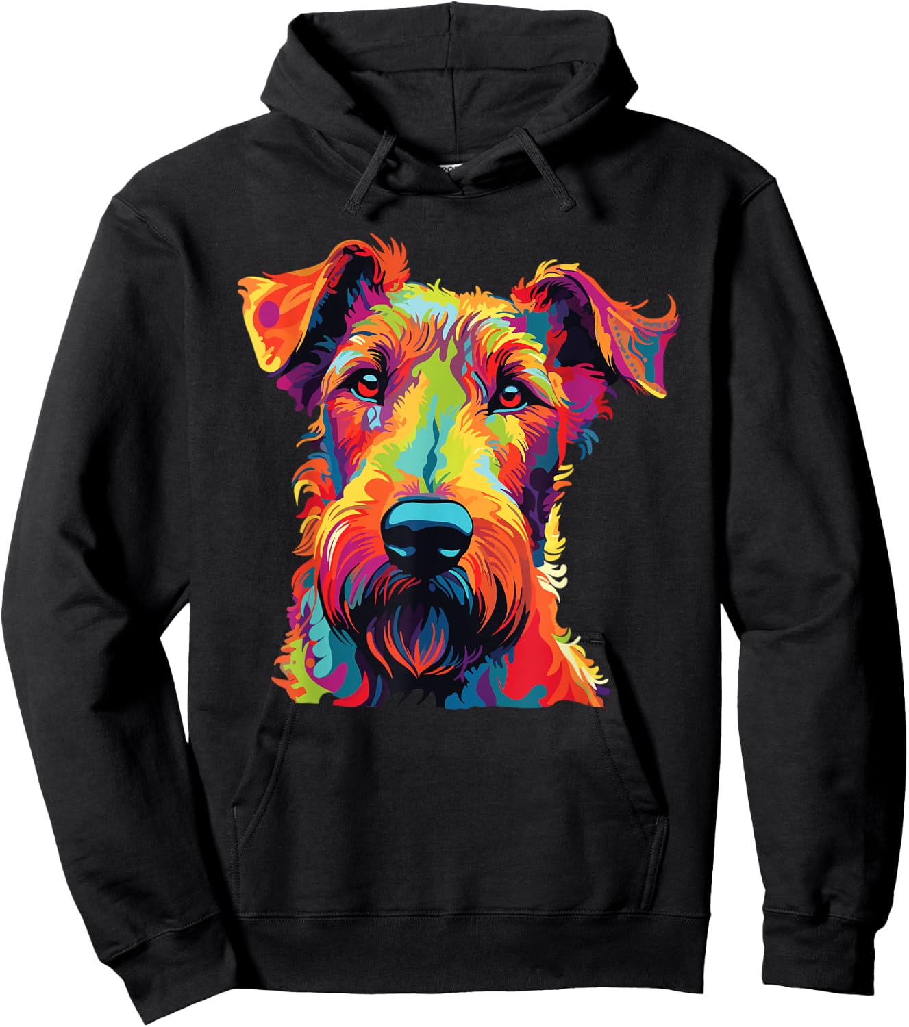 Watercolor Colorful Irish Terrier Dog Men Women Kids Hoodie - Hoodie | Black