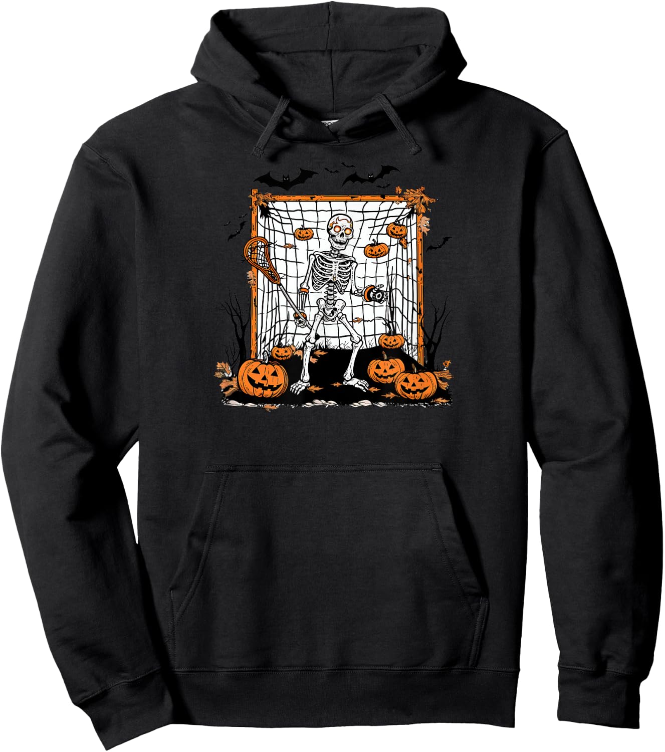 Halloween Lacrosse Skeleton Goalie Hoodie - Hoodie | Black