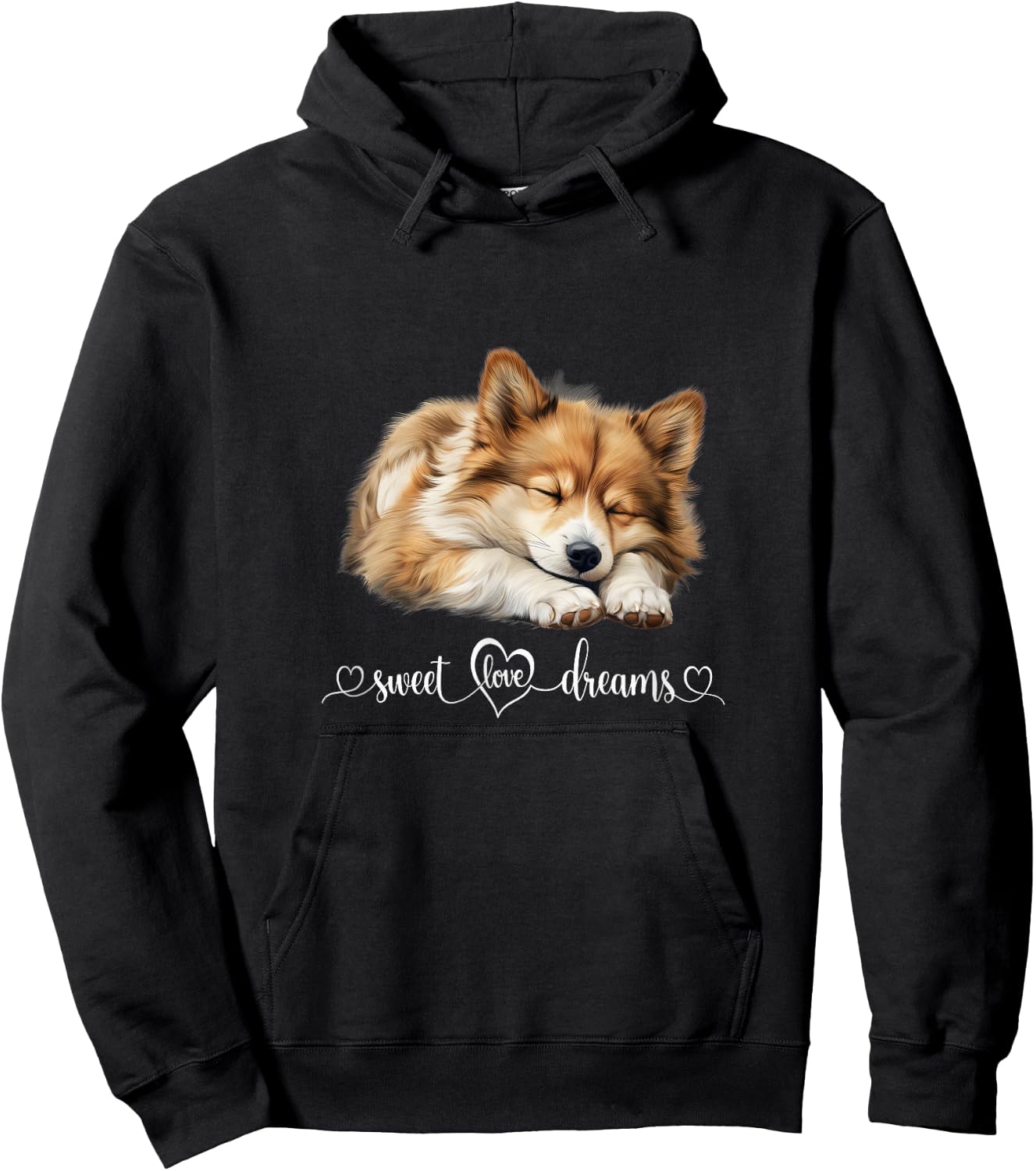 Cute Dog Graphic Dog Lover Icelandic Sheepdog Puppy Dog Hoodie - Hoodie | Black