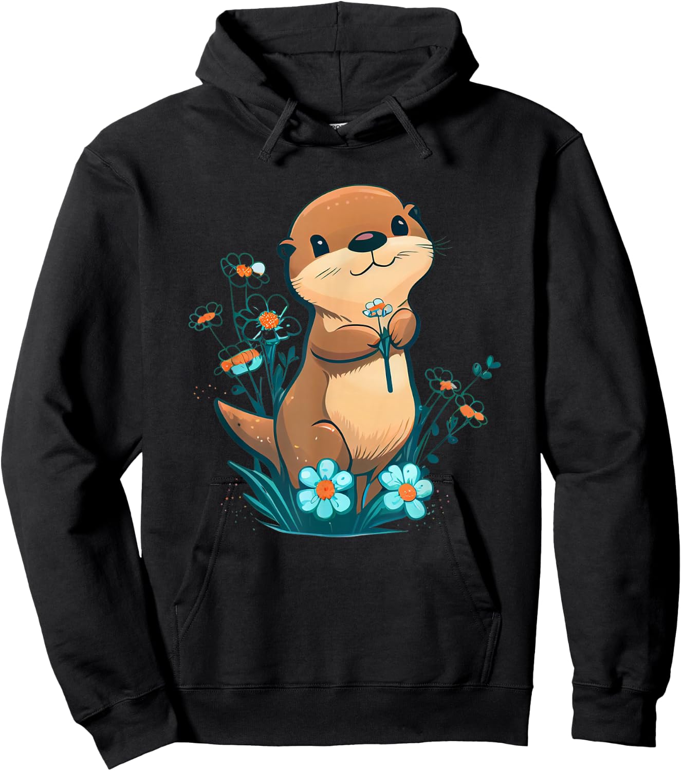 Baby Otter Blumen – Otter Hoodie - Hoodie | Black