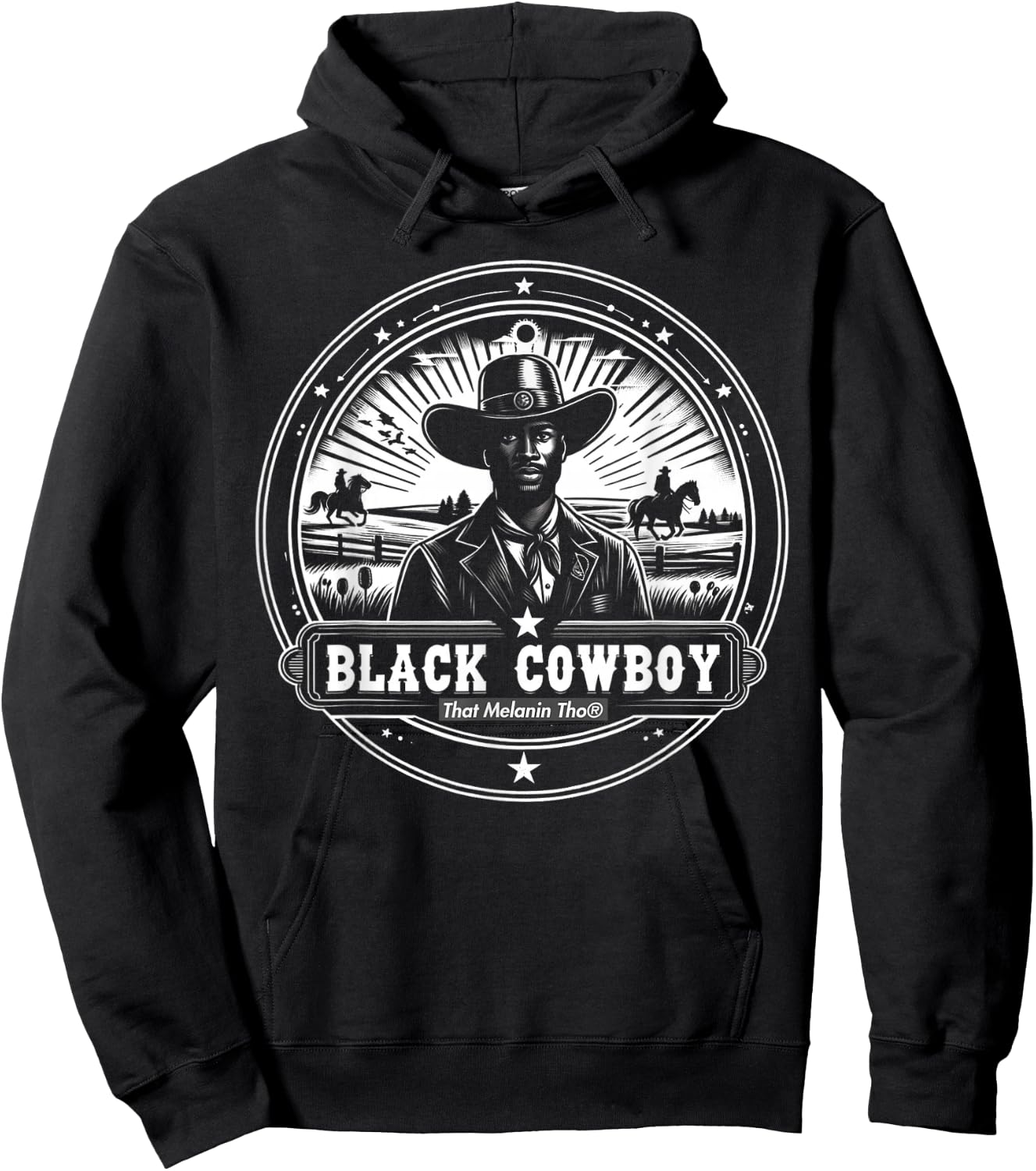 Black Cowboy African American History Afro Black Cowboy Hoodie - Hoodie | Black