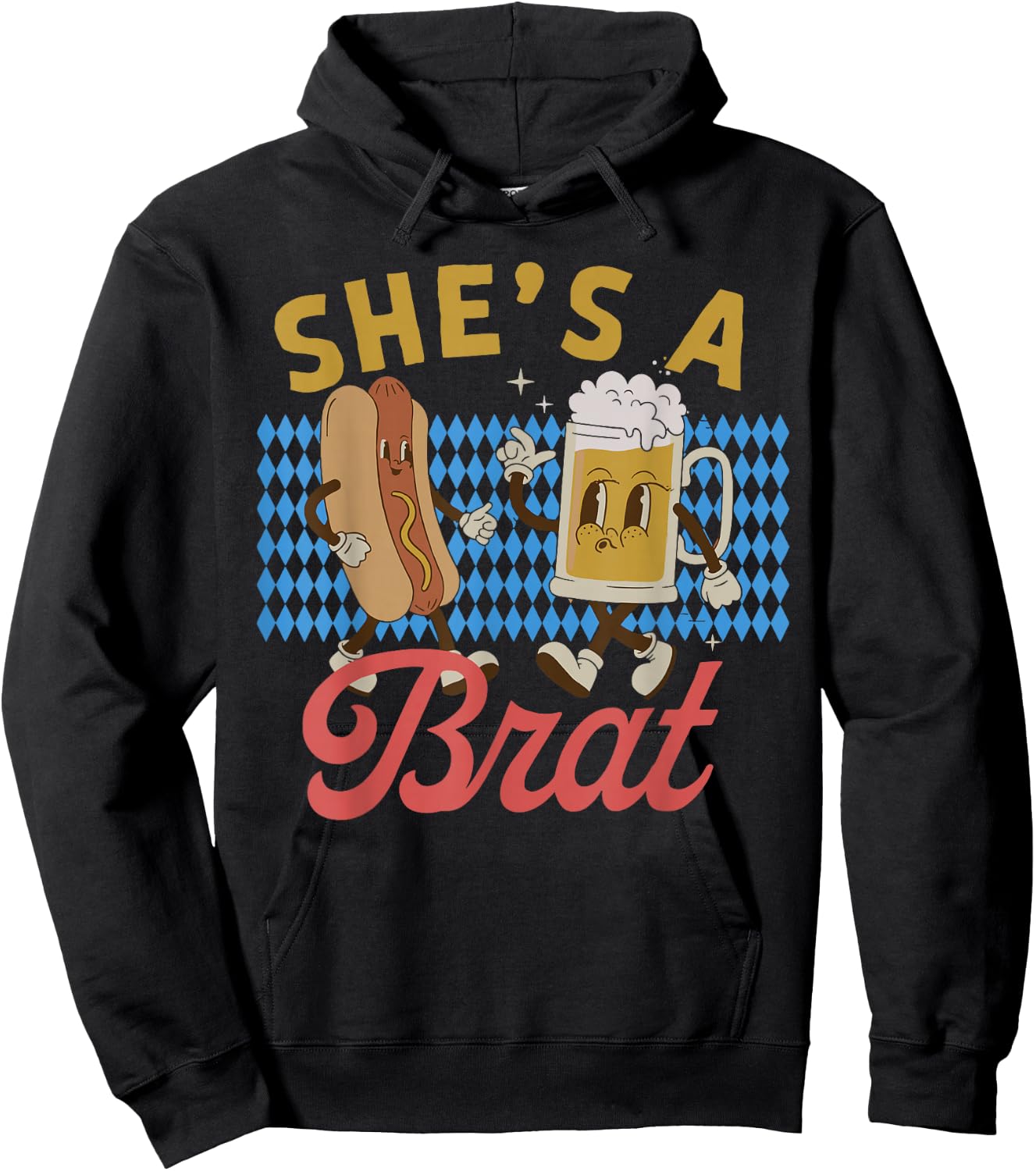 Funny Oktoberfes Hes the Wurst Shes a Brat Couples Matching Hoodie - Hoodie | Black