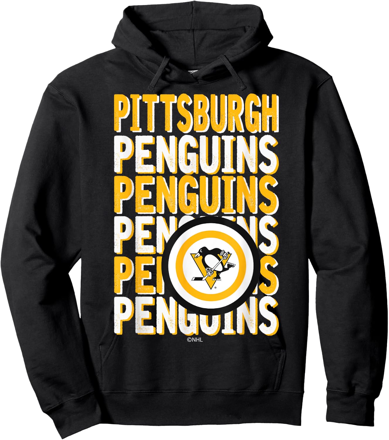 Pittsburgh Penguins Repeat Dark Heather Officially Licensed Hoodie - Hoodie | Black