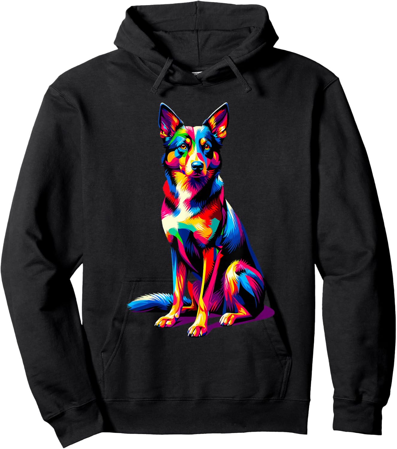 Colorful Pop Art Australian Kelpie Sheepdog Hoodie - Hoodie | Black