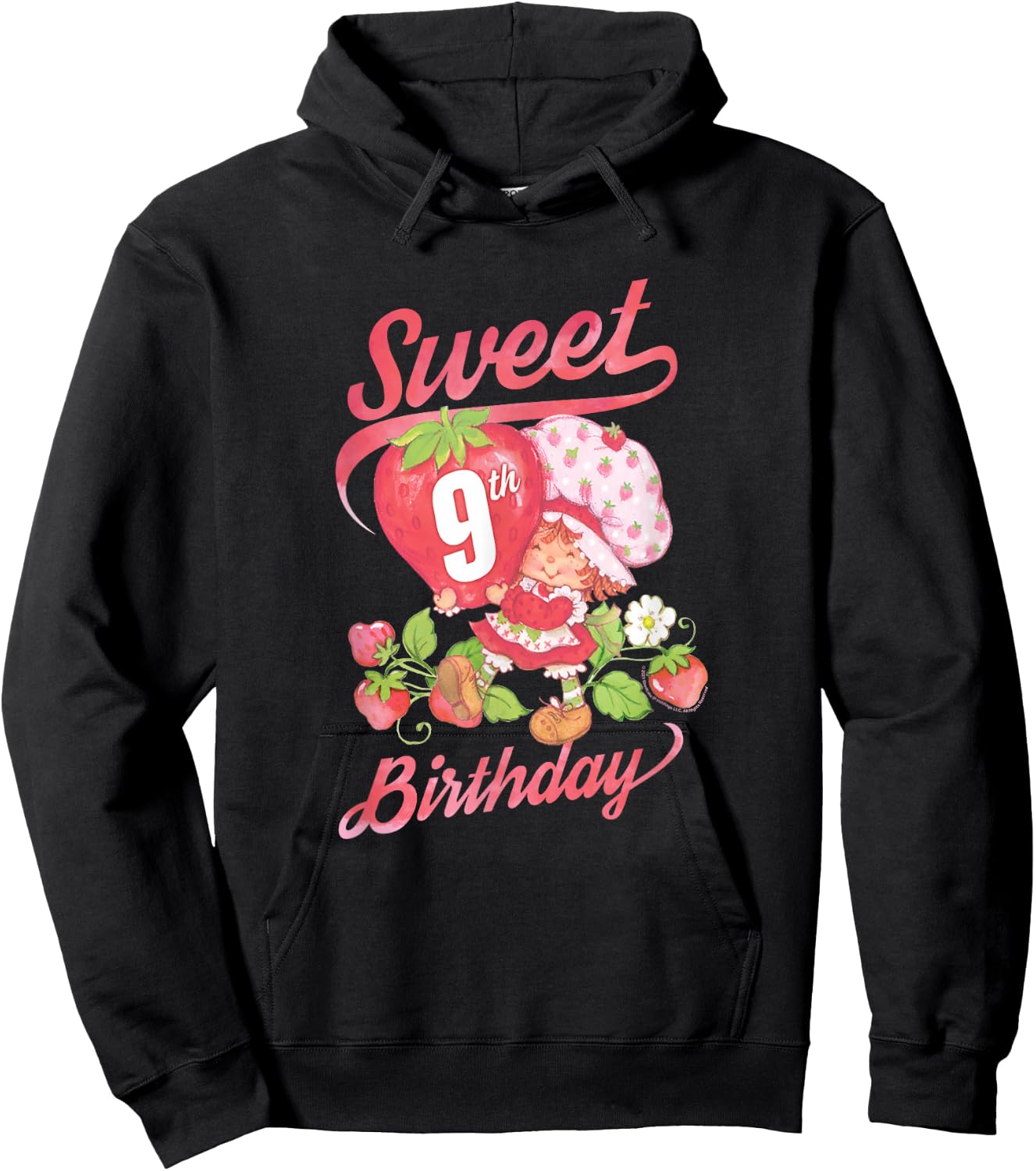 Strawberry Shortcake Vintage Sweet 9th Birthday Hoodie - Hoodie | Black