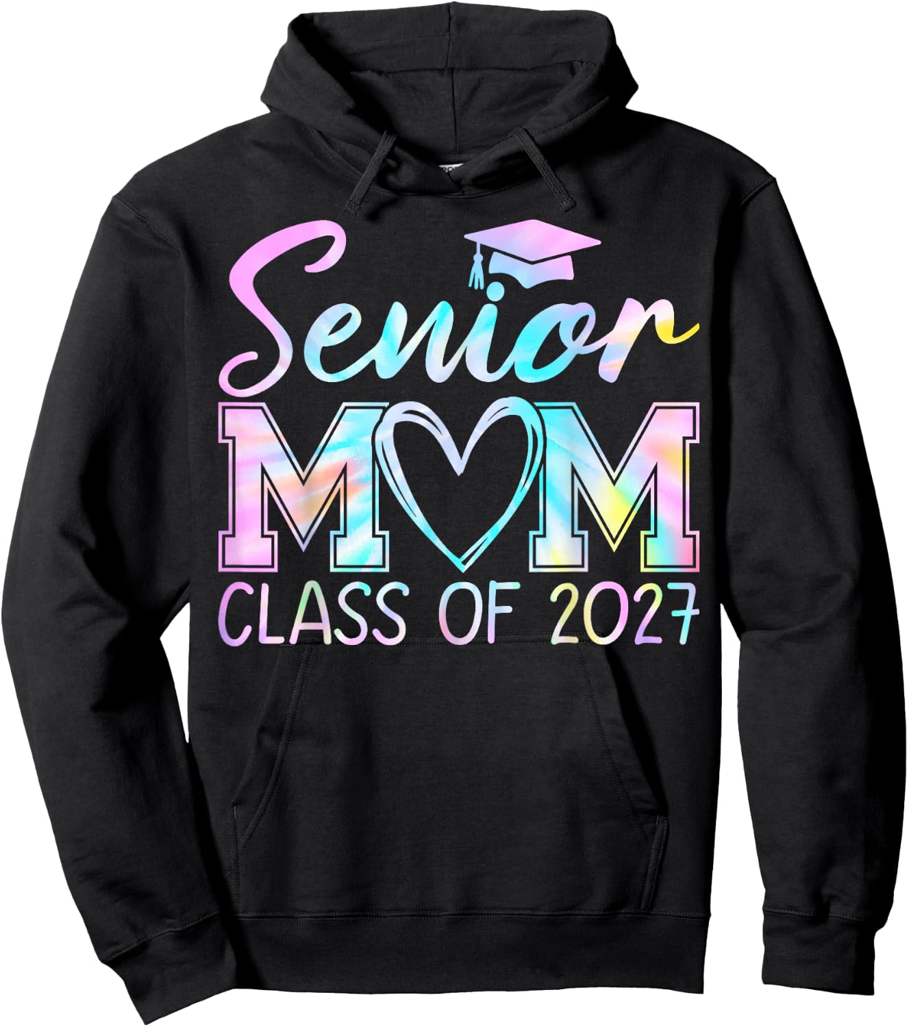 Senior Mom Class of 2027 Proud Mom Mother of A 2027 Graduate Hoodie - Hoodie | Black