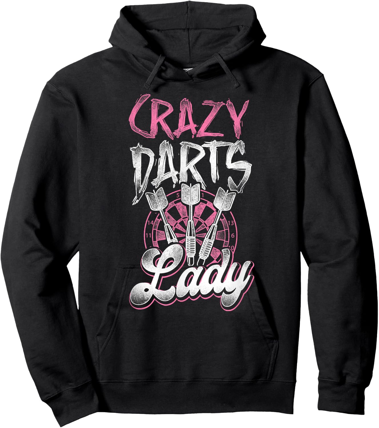 Darts Girls' Vintage Crazy Darts Lady , black Hoodie - Hoodie | Black