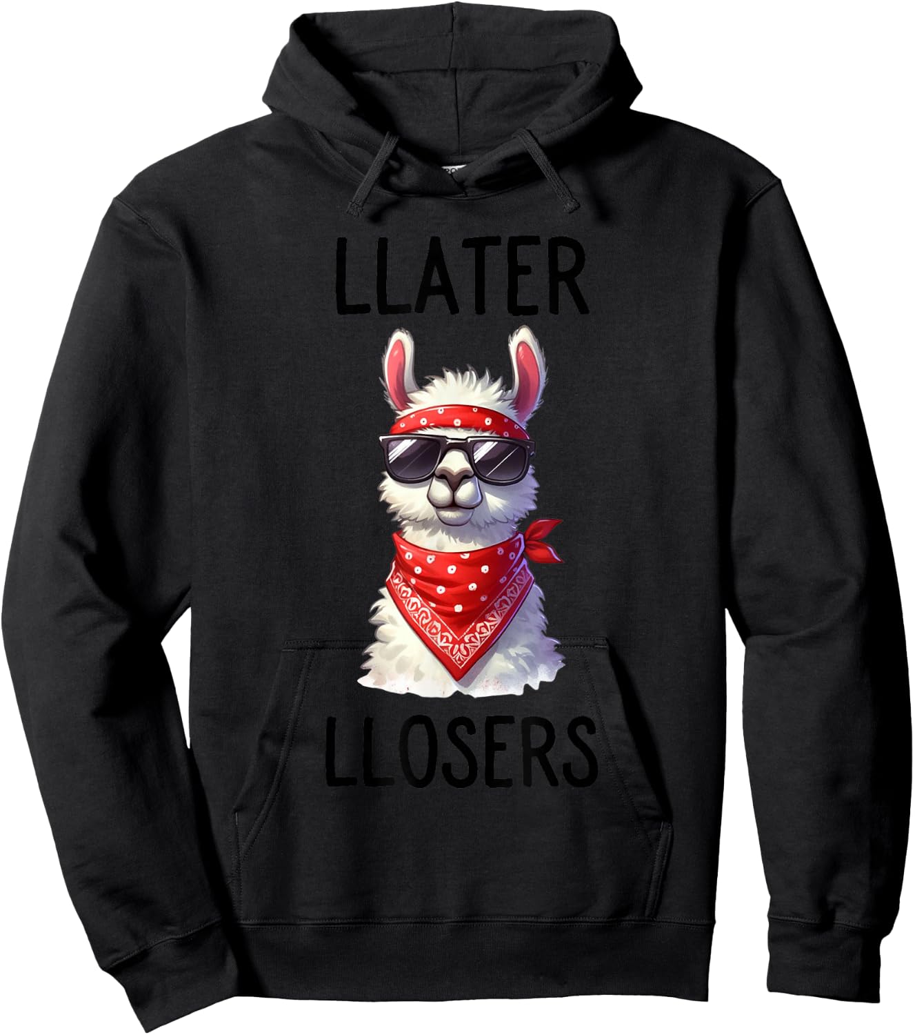 L Later Losers Funny Cool Alpaca Llama Until Later Loser Hoodie - Hoodie | Black