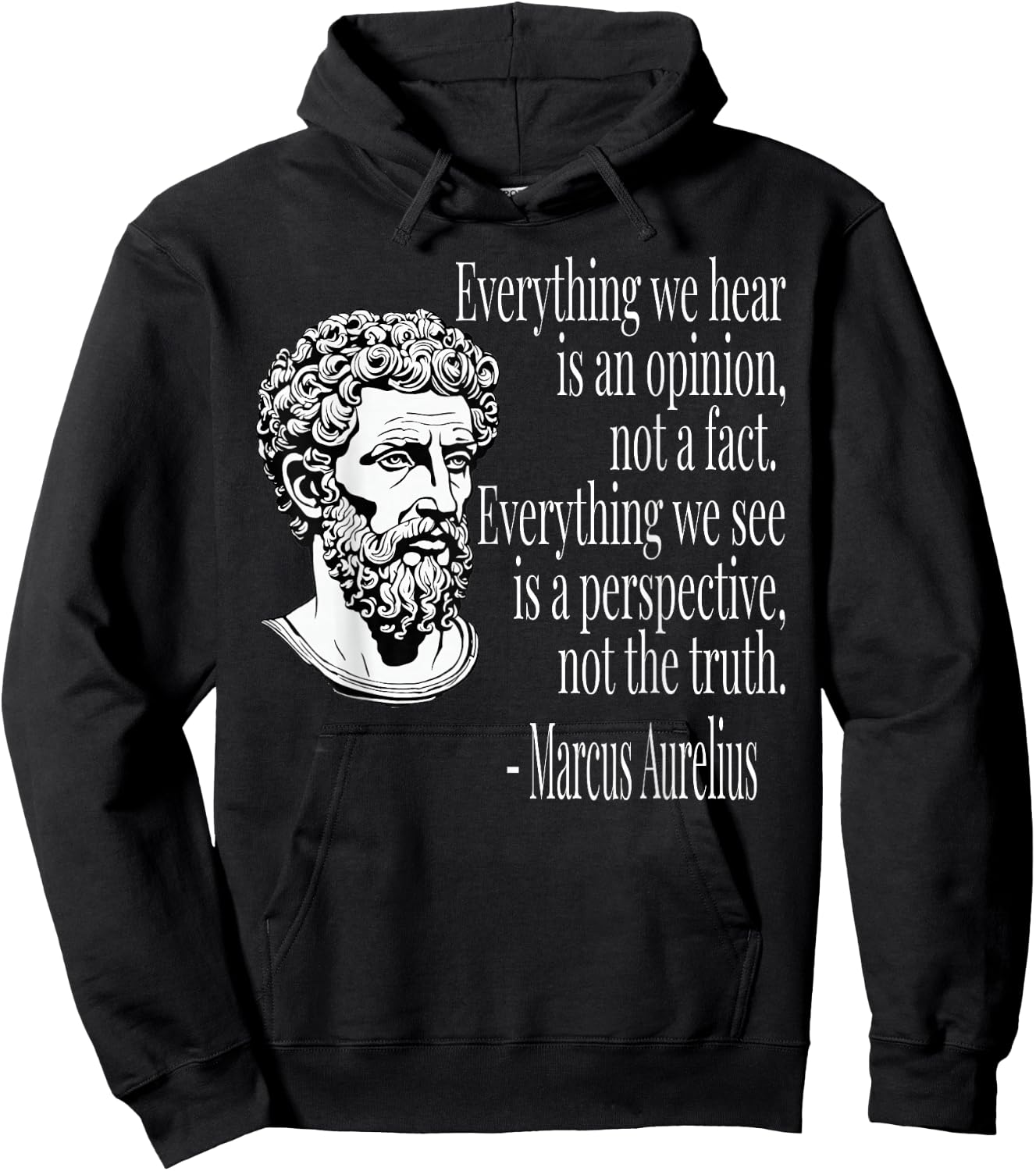 MARCUS AURELIUS with "Alles EINE Meinungsprektive" [German Language], black Hoodie - Hoodie | Black
