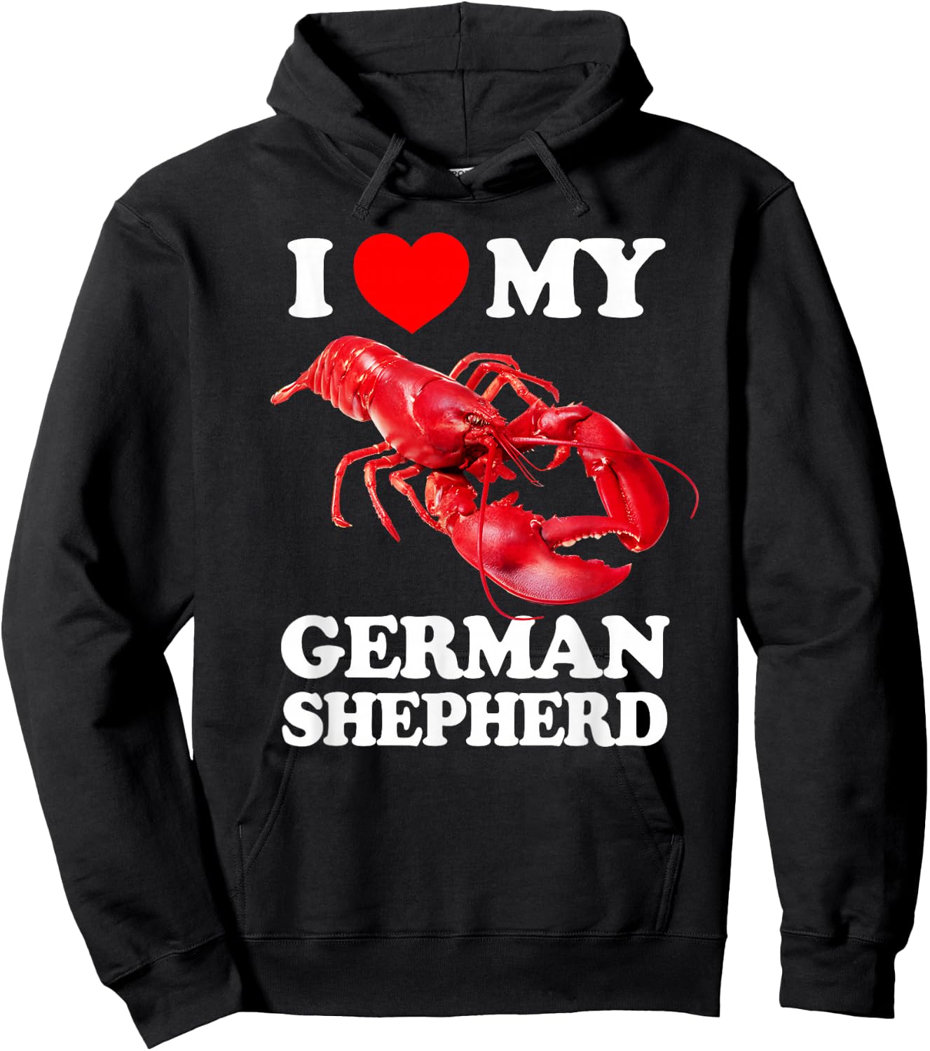 Funny I Love My German Shepherd Lobster Vintage k9 Hoodie - Hoodie | Black