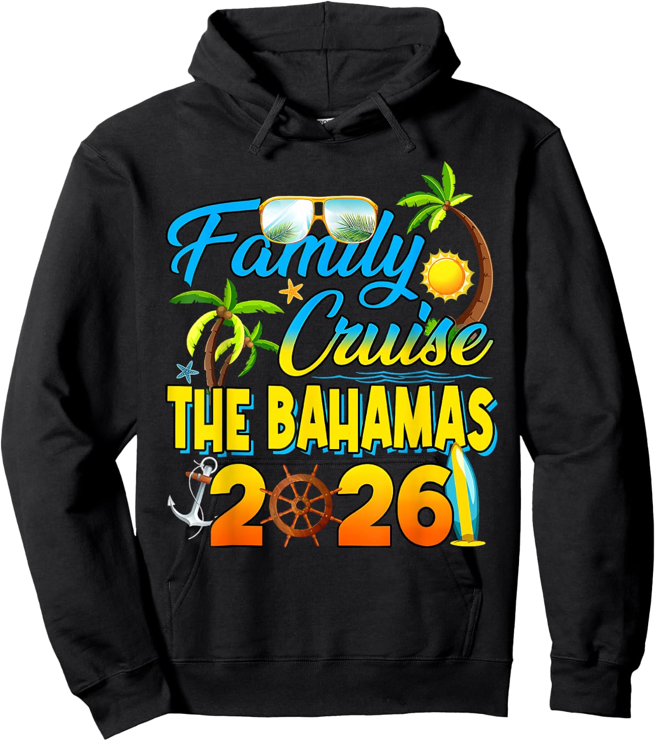 Family Cruise The Bahamas 2026 Summer Vacation Beach Funny Hoodie - Hoodie | Black