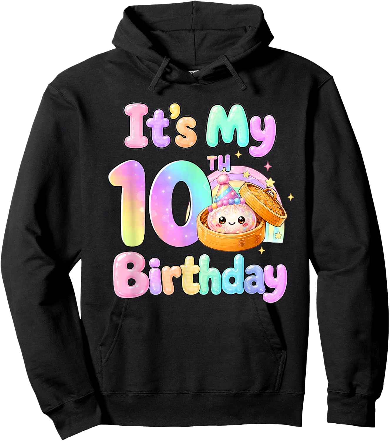 It's My 10th Birthday Kawaii Dumpling Anime Birthday Party Hoodie - Hoodie | Black