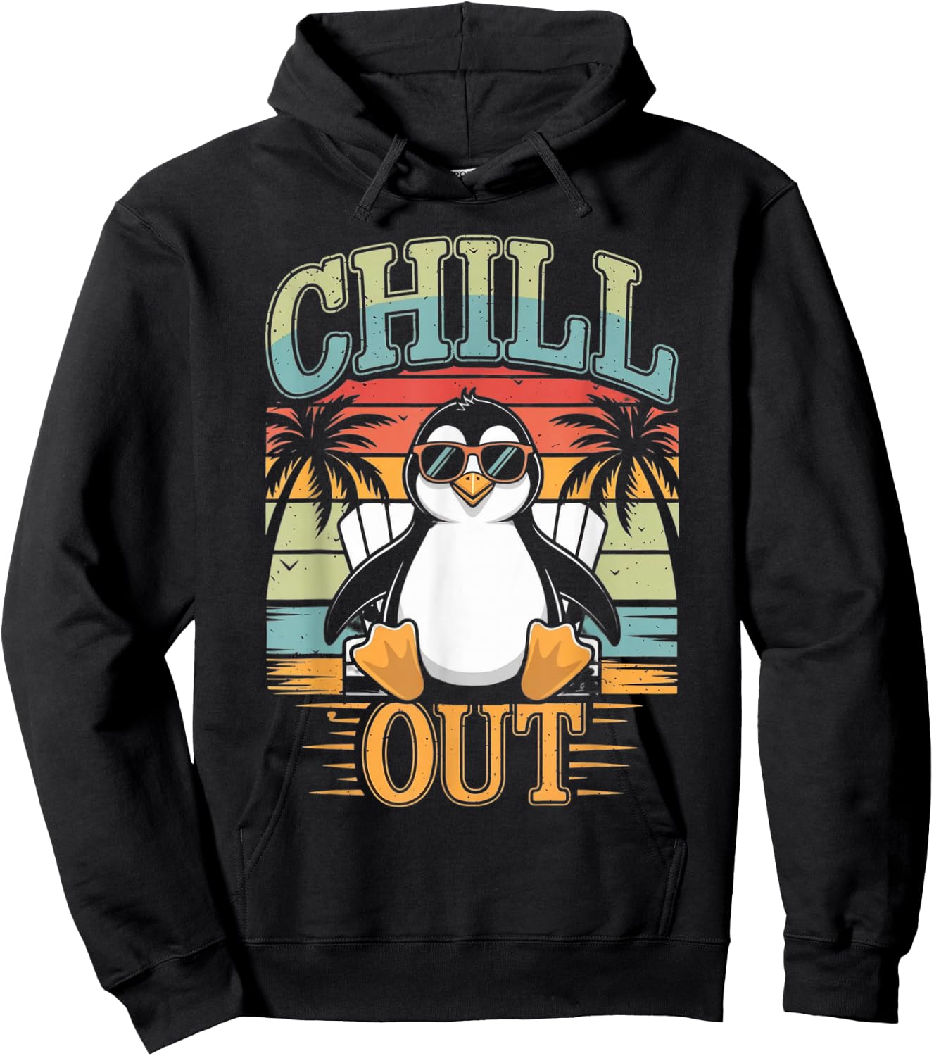 Chill Out Penguin Hoodie - Hoodie | Black
