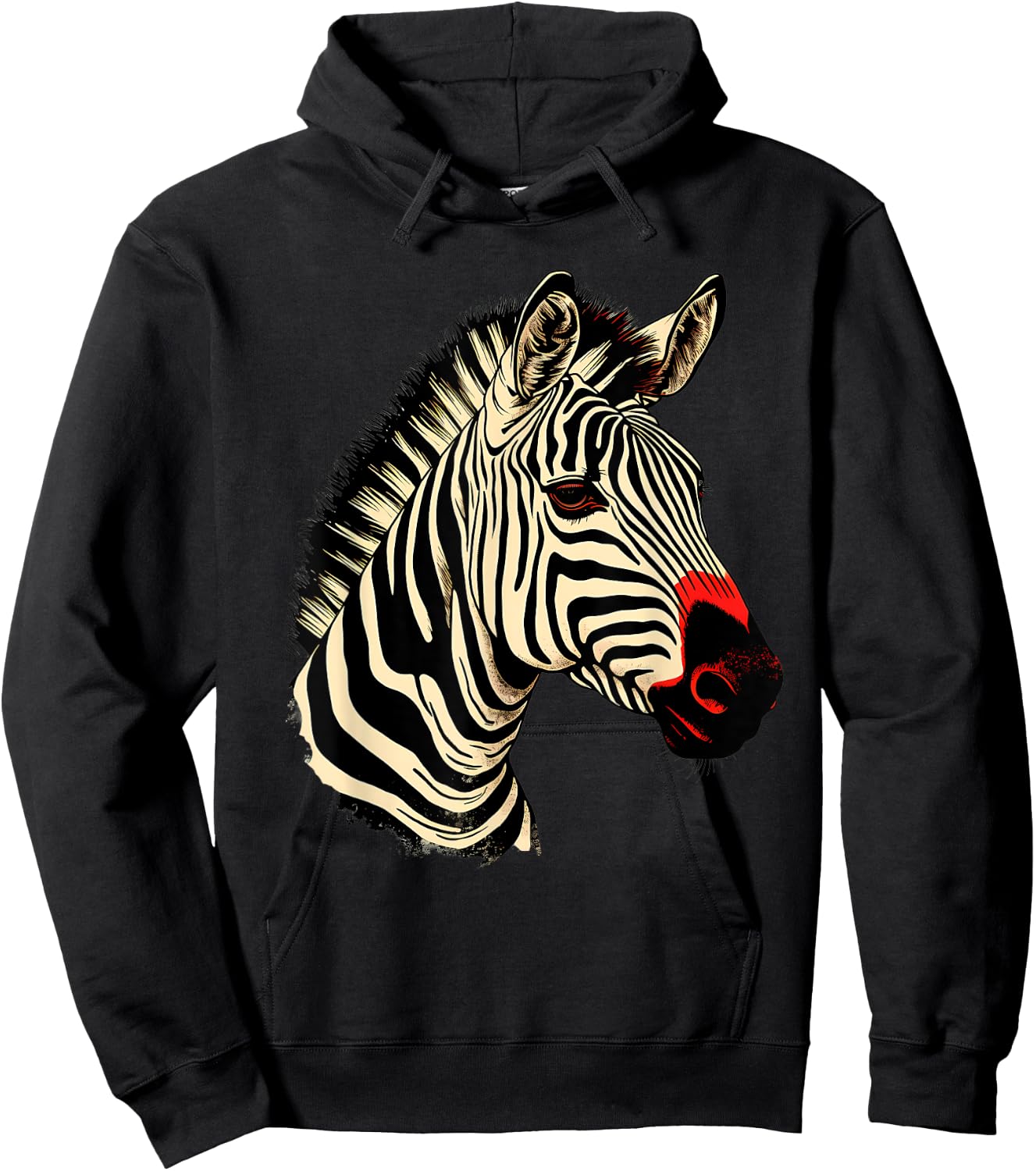 Zebra Portrait Artwork Wildlife Safari Nature Animal Art Hoodie - Hoodie | Black