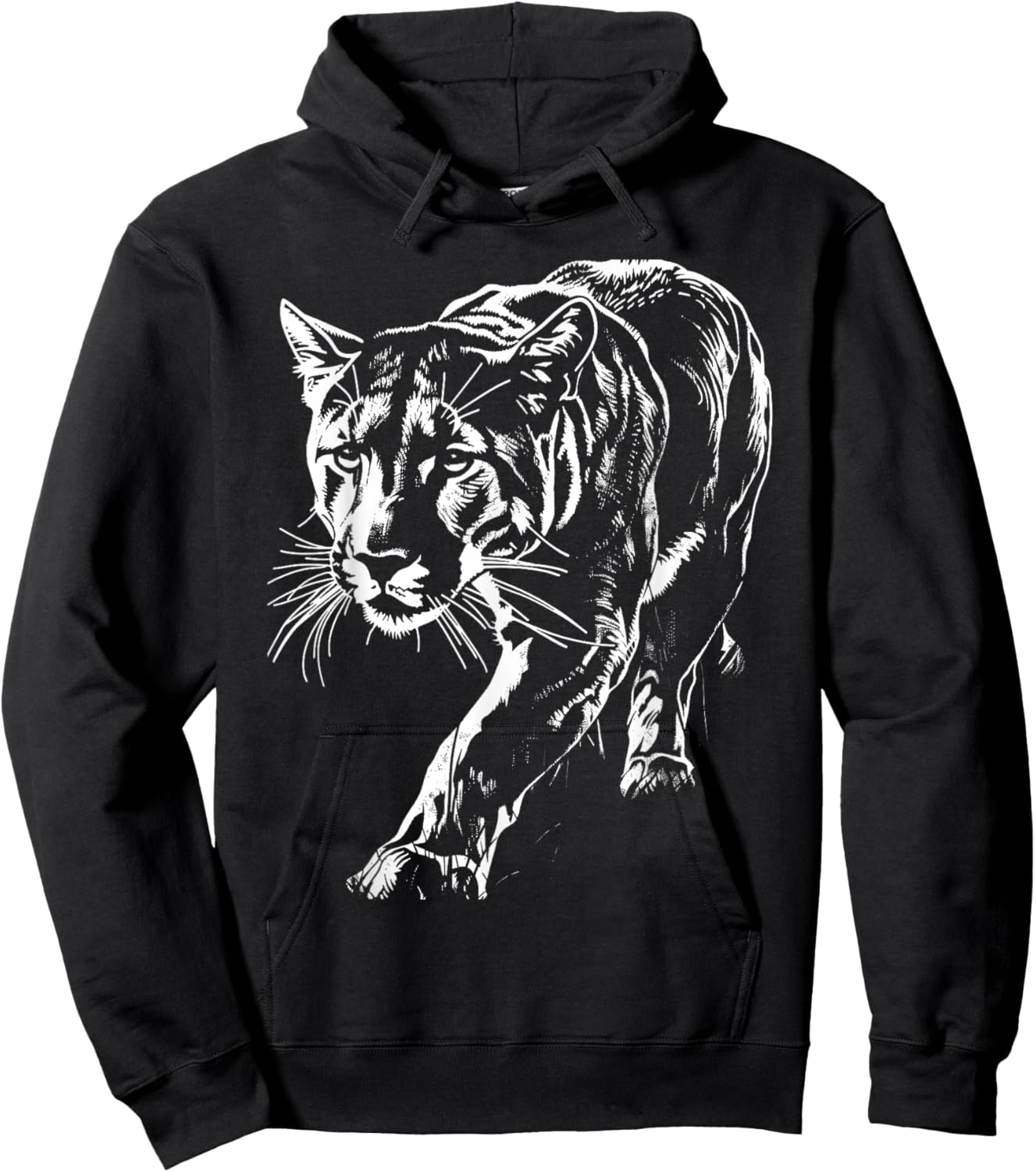 Cougar Face Cougars Mountain Lion Big Cat Animal Vintage Hoodie - Hoodie | Black