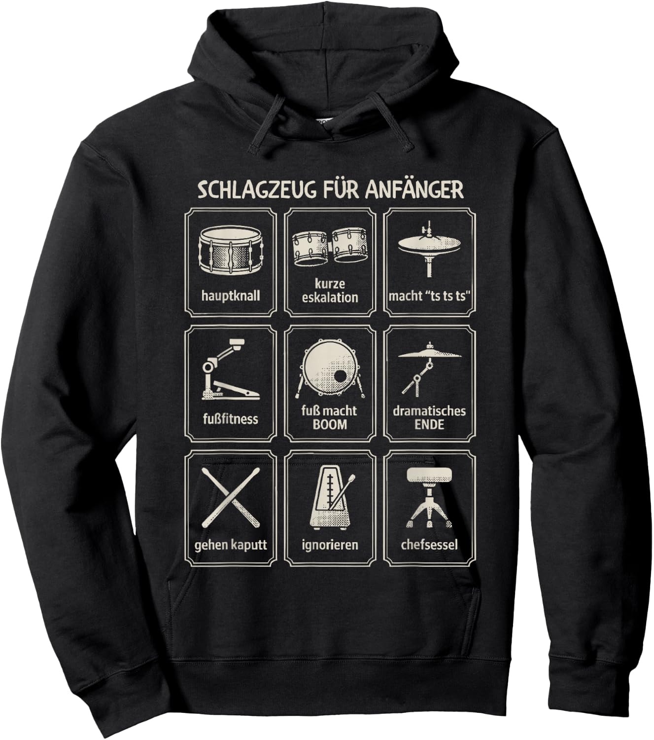 Schlagzeug für anfänger Hoodie - Hoodie | Black