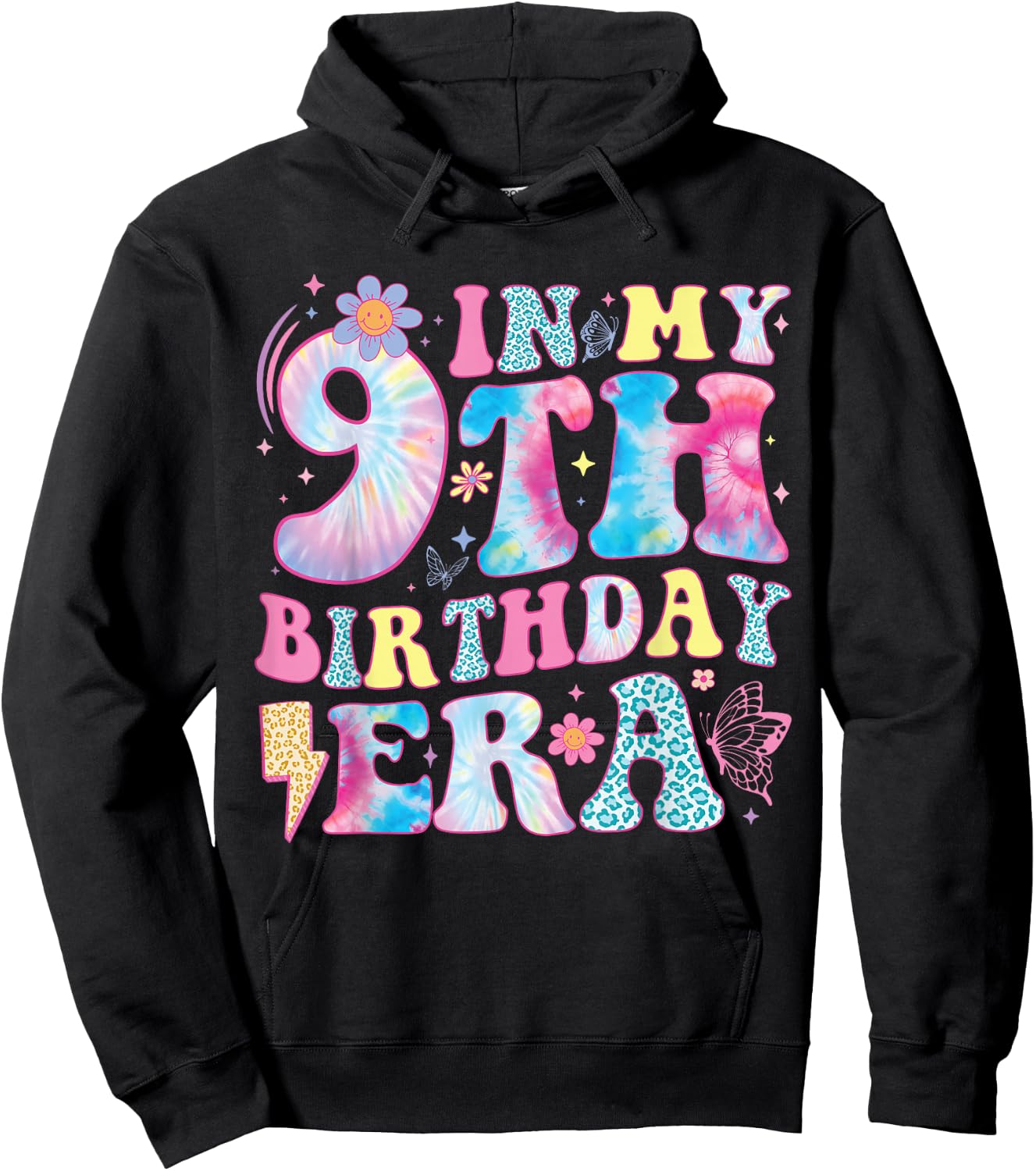 in My 9th Birthday Era Nine Bday 9 Year Old Birthday Girl Hoodie - Hoodie | Black