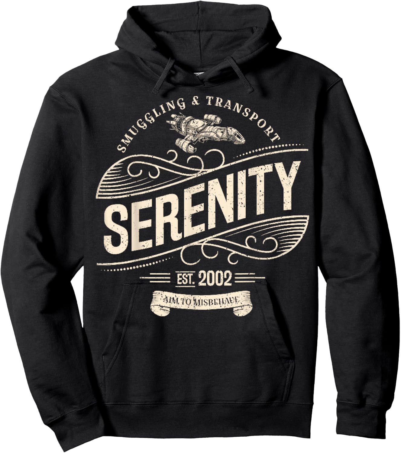 Vintage Serenity Smuggling and Transport Firefly Hoodie - Hoodie | Black