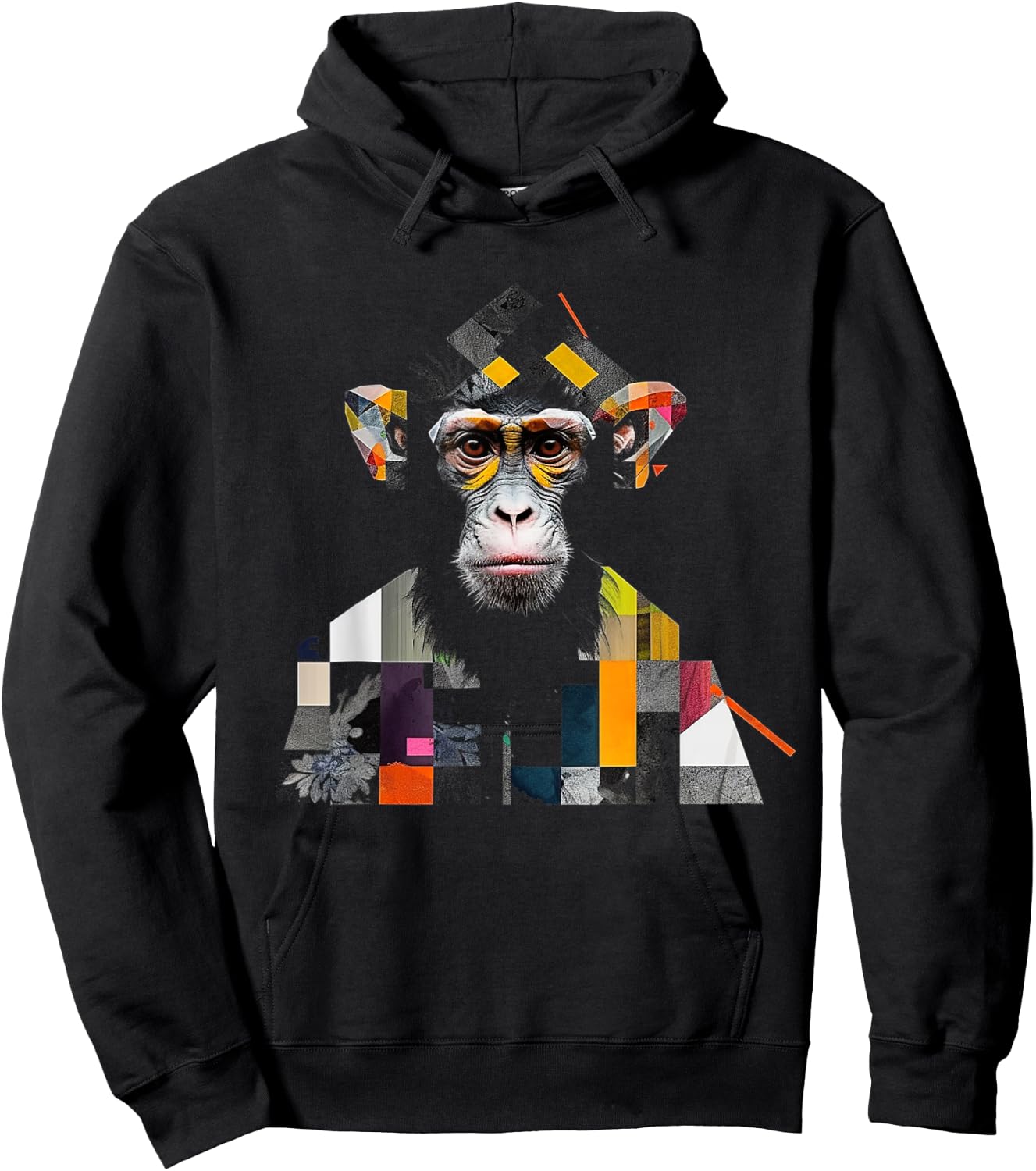 Monkey art colourful artwork zoo animal motif monkey Hoodie - Hoodie | Black