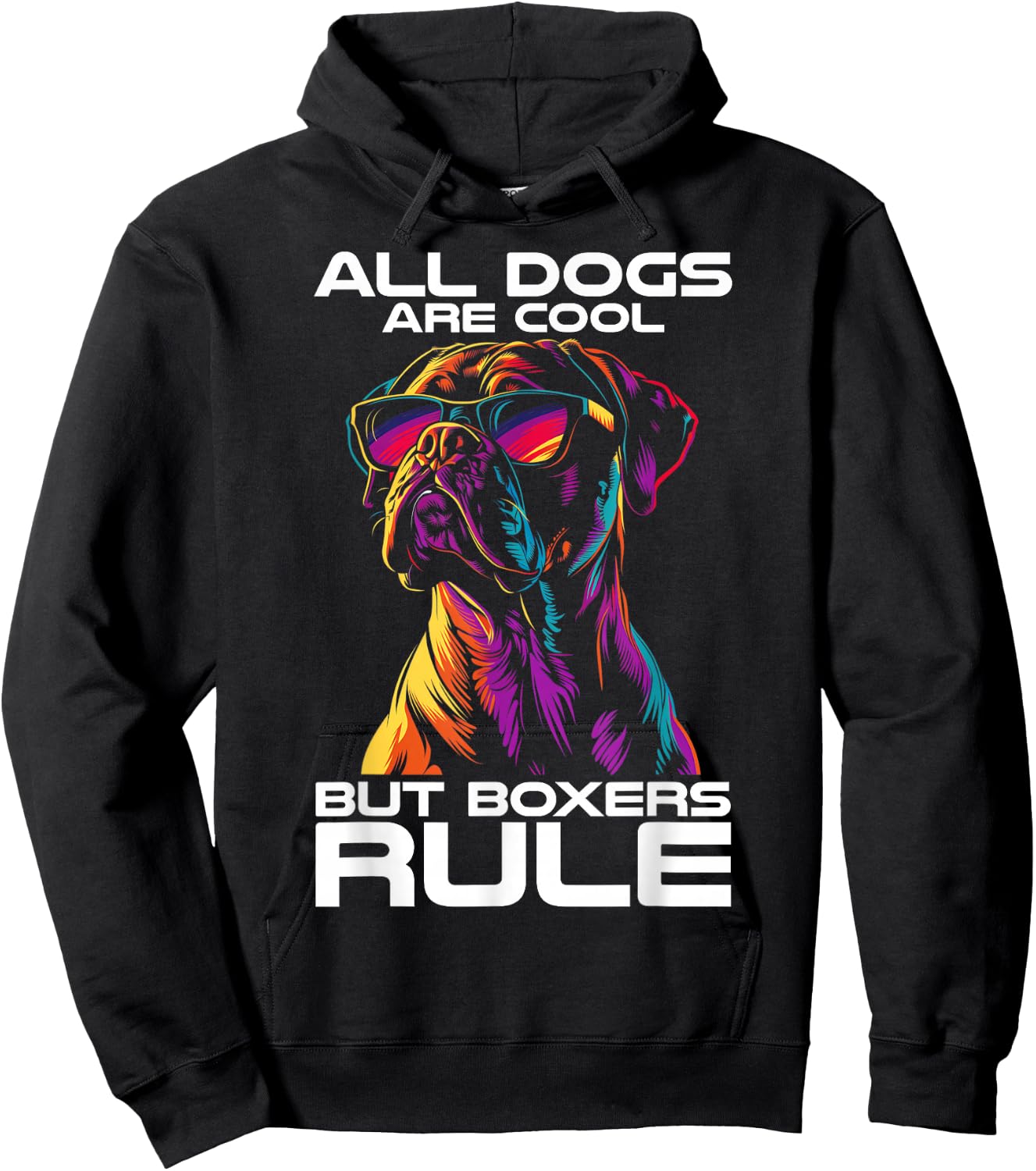 All Dogs Are Cool But Boxers Rule Funny Dog Boxer Dad Hoodie - Hoodie | Black