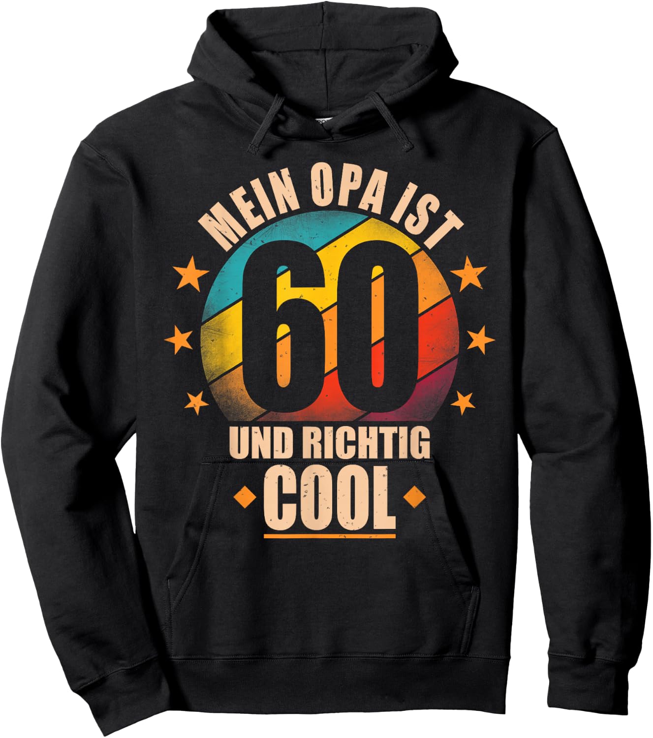 Mein Opa ist 60 und richtig cool - 60th Birthday Grandad , black, s Hoodie - Hoodie | Black