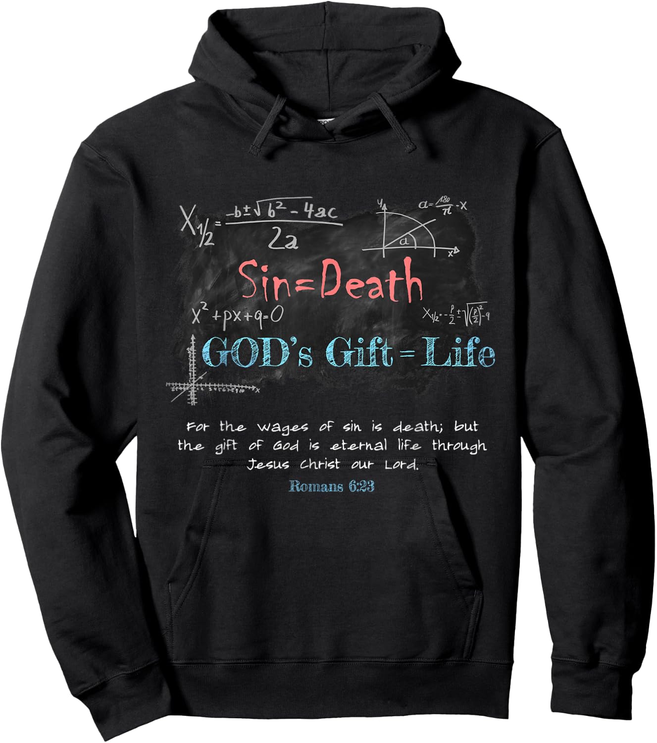 Romans 6:23 Christian Faith Math Equation Salvation Gospel Hoodie - Hoodie | Black