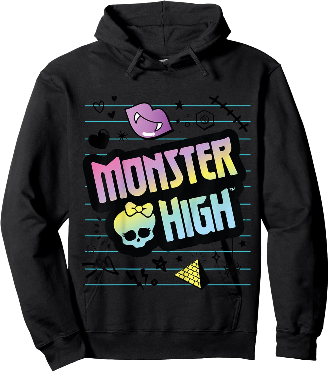 Children's Monster High - MH Skulltastic Logo , White Hoodie - Hoodie | Black