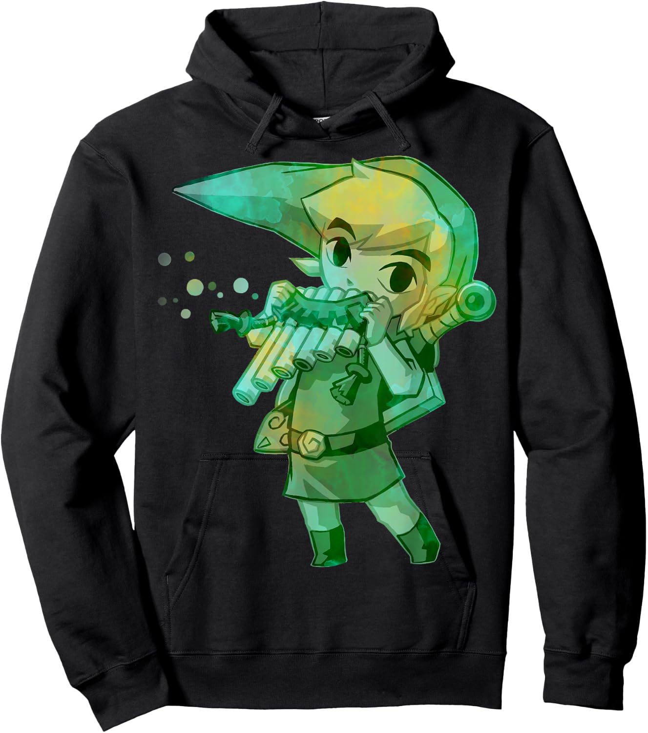 Nintendo Legend of Zelda Link Playing Music Portrait Hoodie - Hoodie | Black