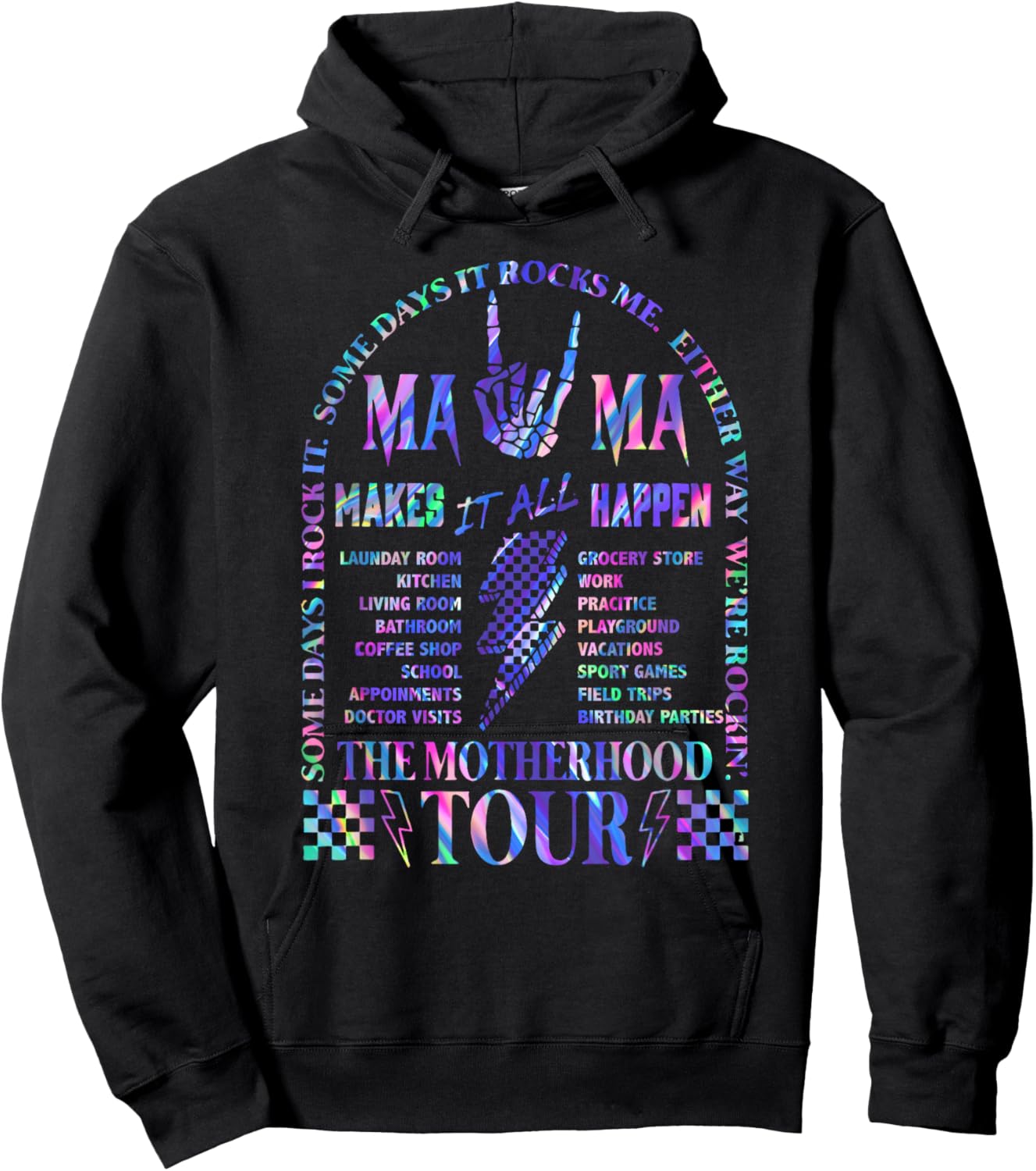 Mama Makes It All Happen Rocking The Motherhood Epic Glow Hoodie - Hoodie | Black