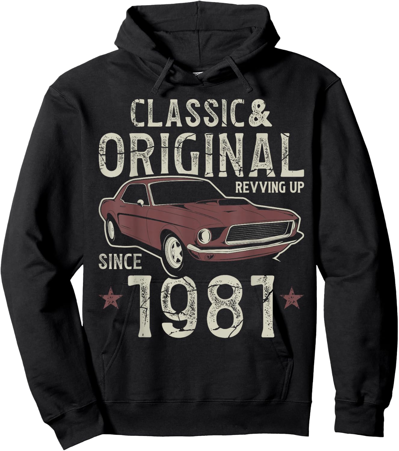 Born In 1981 Classic Car 44th Birthday Hoodie - Hoodie | Black