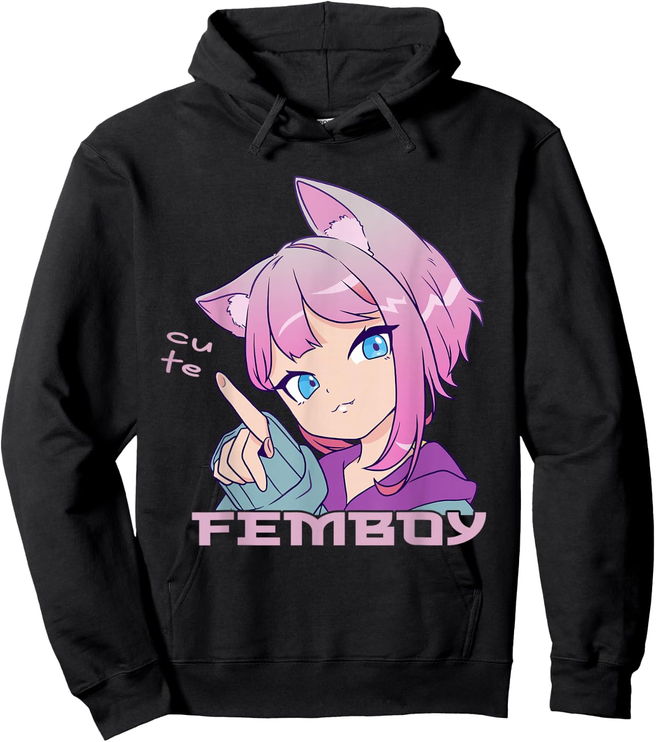 Femboy Anime Neko Femboy Anime Süßer Femboy Hoodie - Hoodie | Black