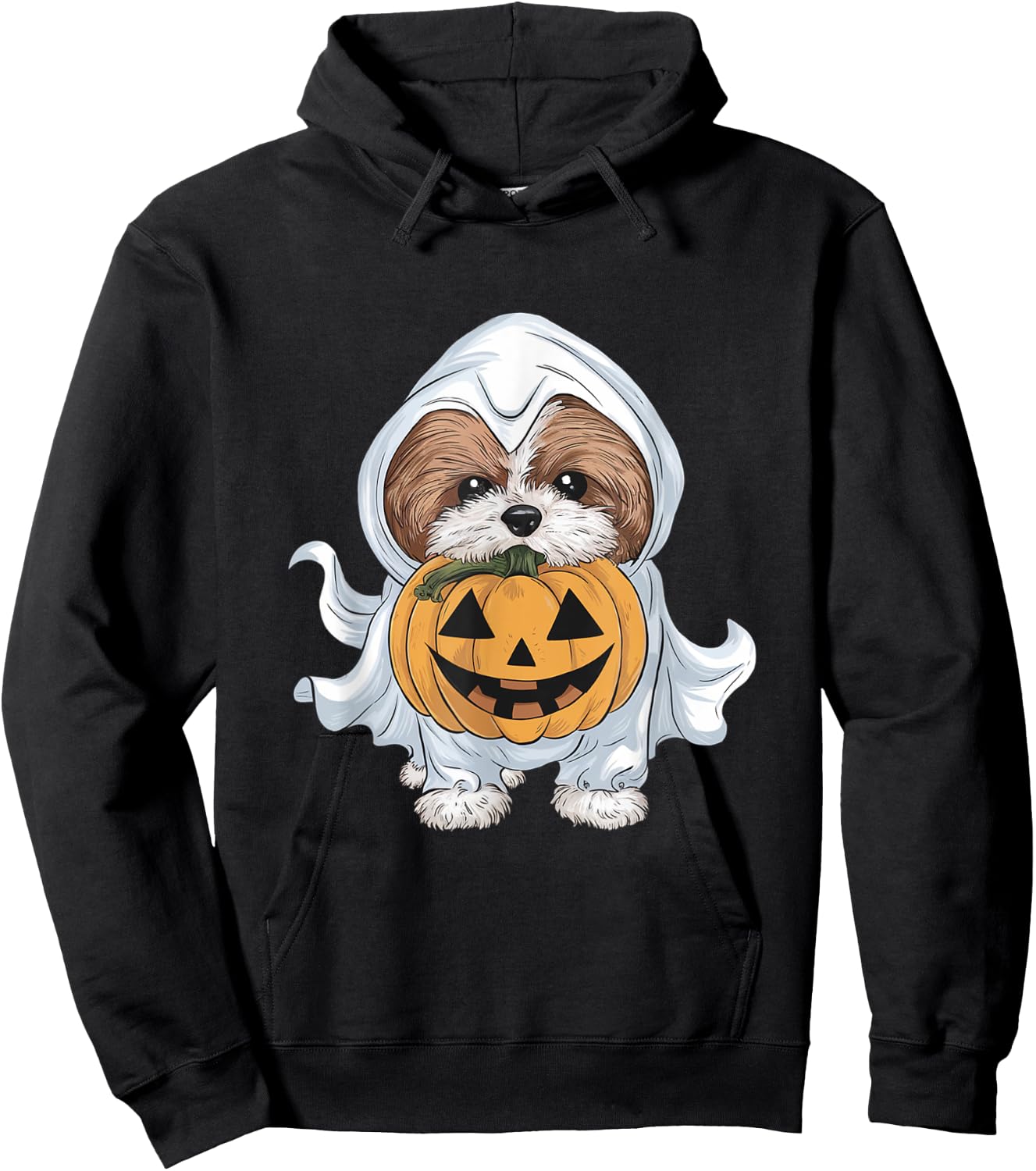 Shih Tzu Ghost Dog Halloween Hoodie - Hoodie | Black