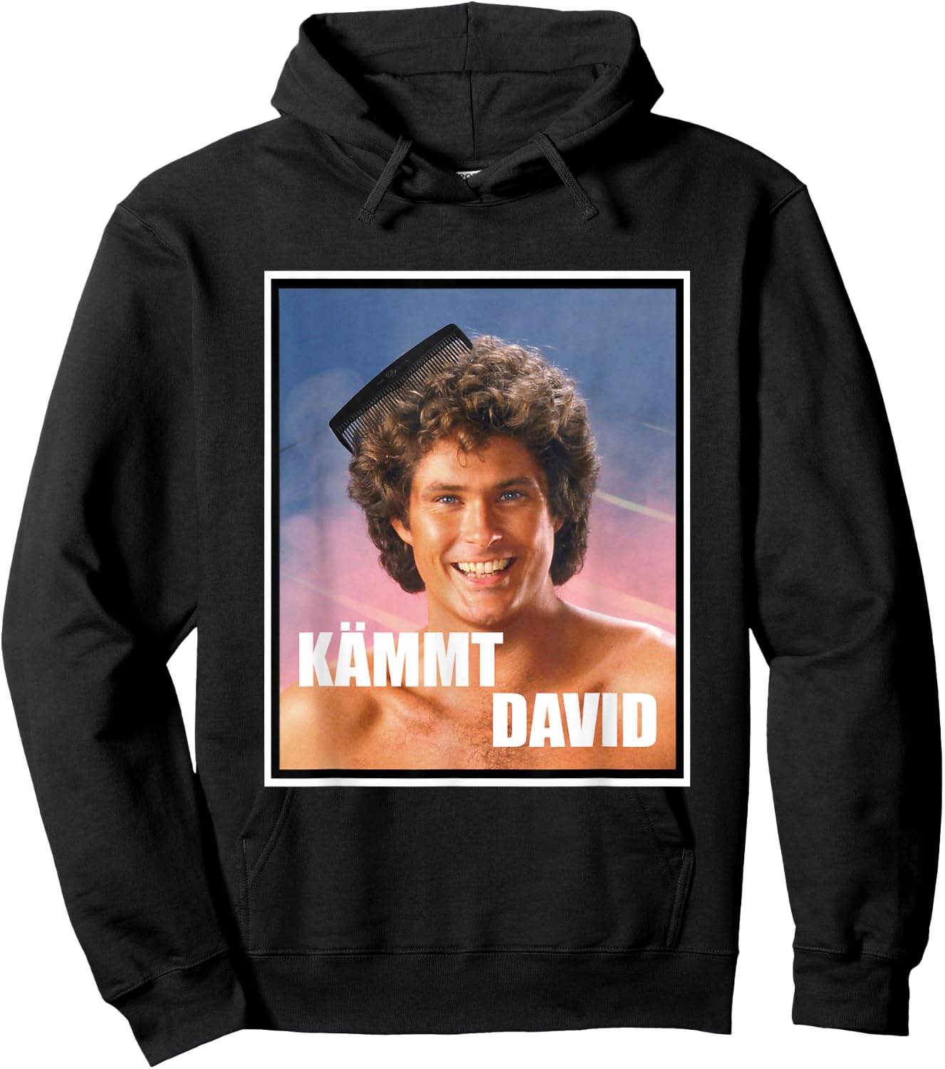 Kämmt David Funny Satire Saying David with Comb Hoodie - Hoodie | Black