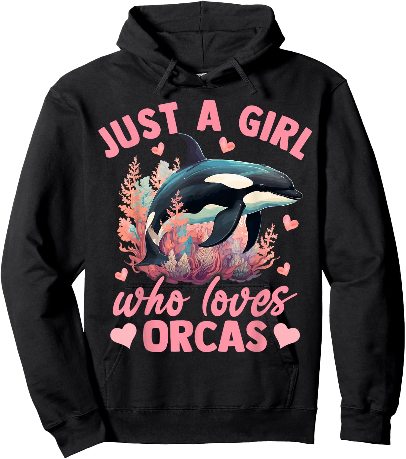 Floral Orca Just A Girl Who Loves Orca Hoodie - Hoodie | Black